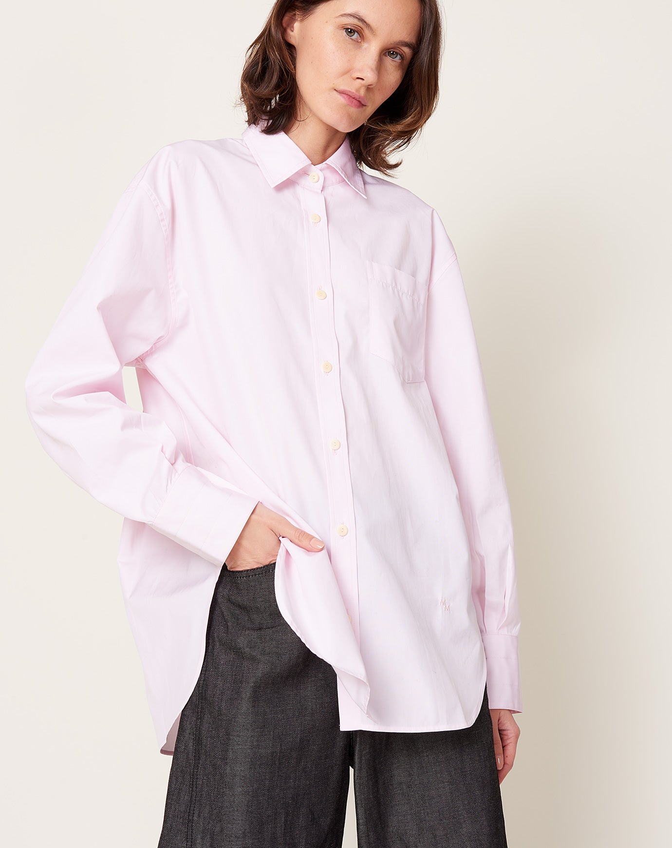 Maria McManus Oversized Tunic Shirt in Pale Pink