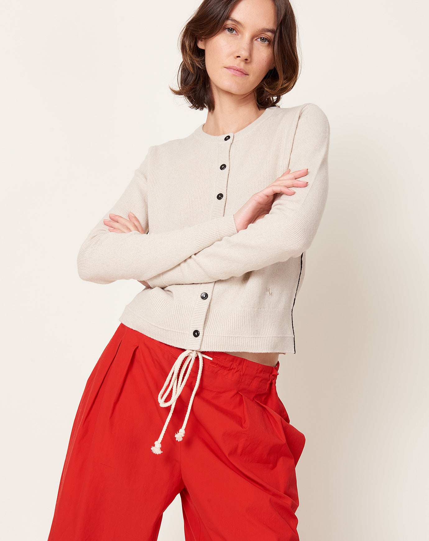 Maria McManus Petite Cardigan in Crema