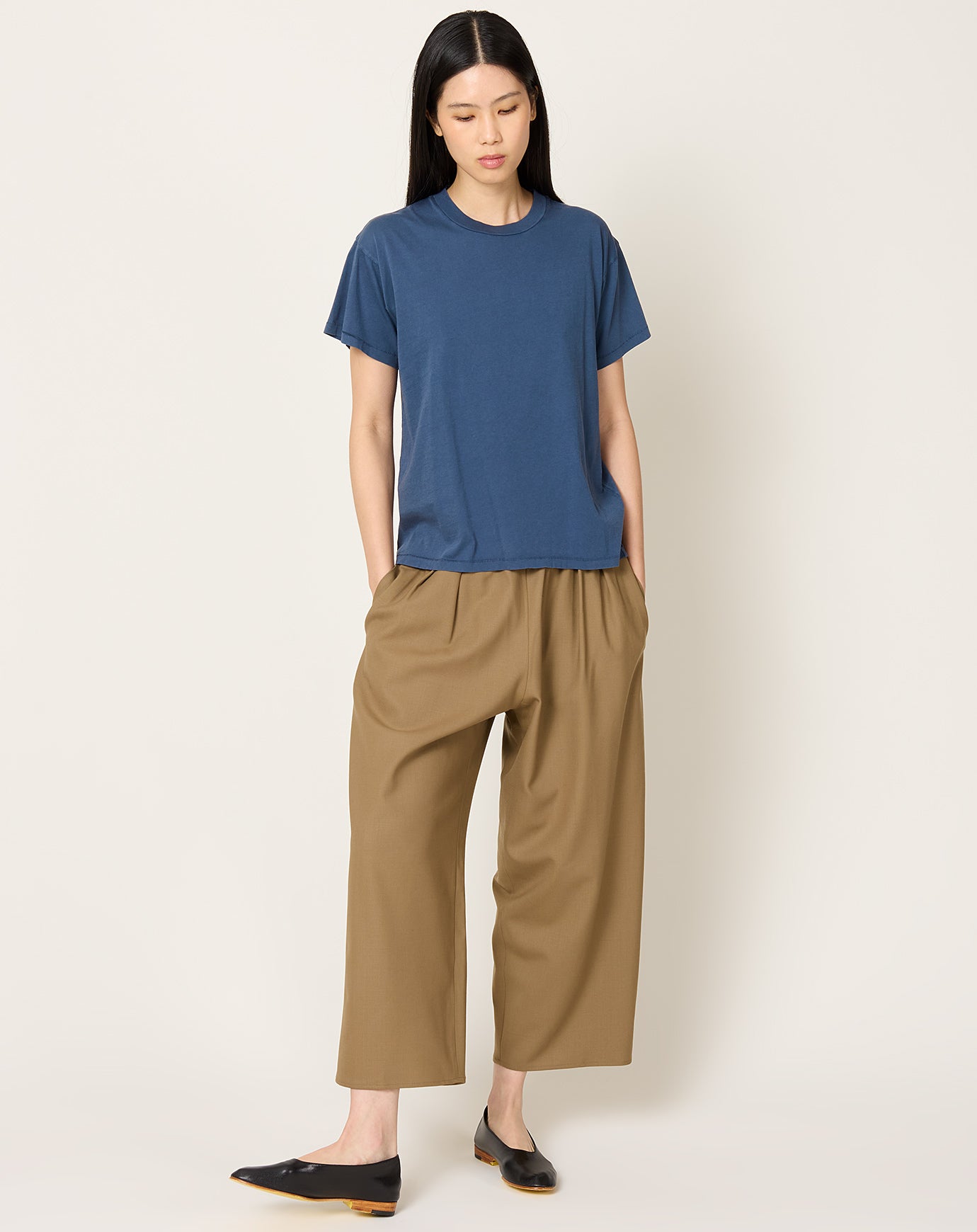 Maria McManus Pull On Wide Leg Crop Pant in Caramel