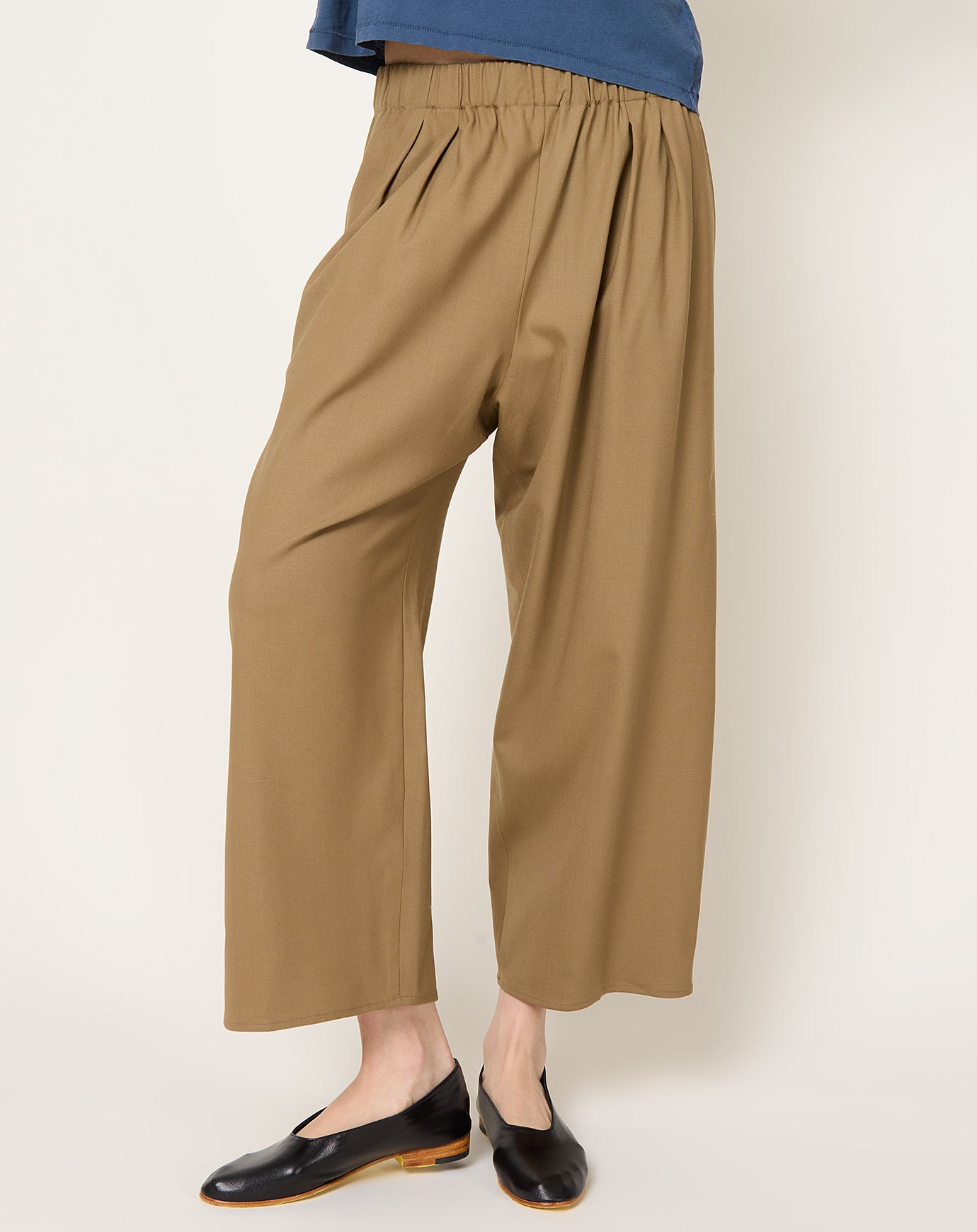Maria McManus Pull On Wide Leg Crop Pant in Caramel
