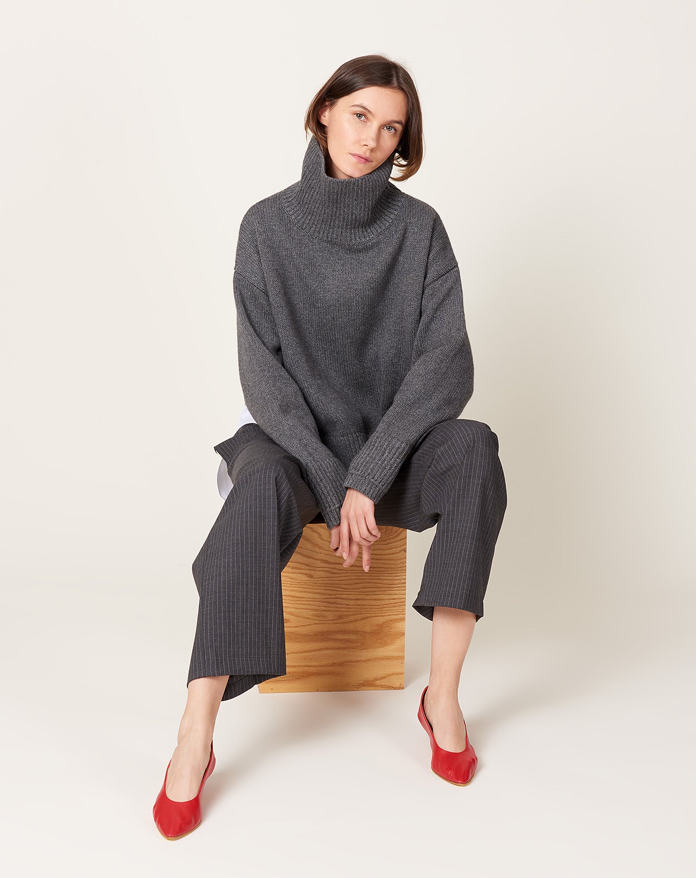 Maria McManus Swing Mock Neck in Charcoal