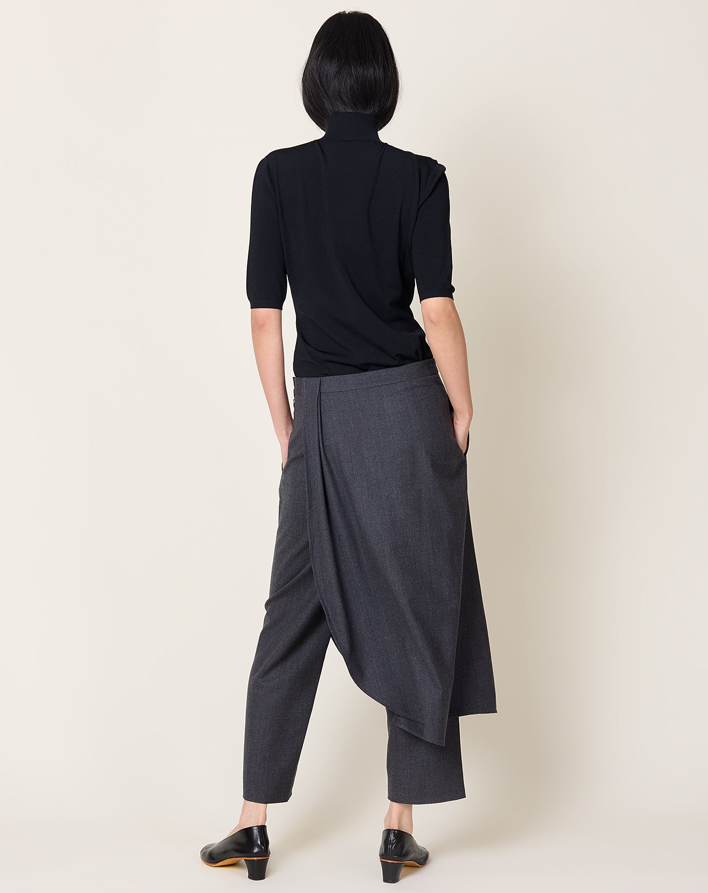 Maria McManus Wrap Skirt Trouser in Charcoal