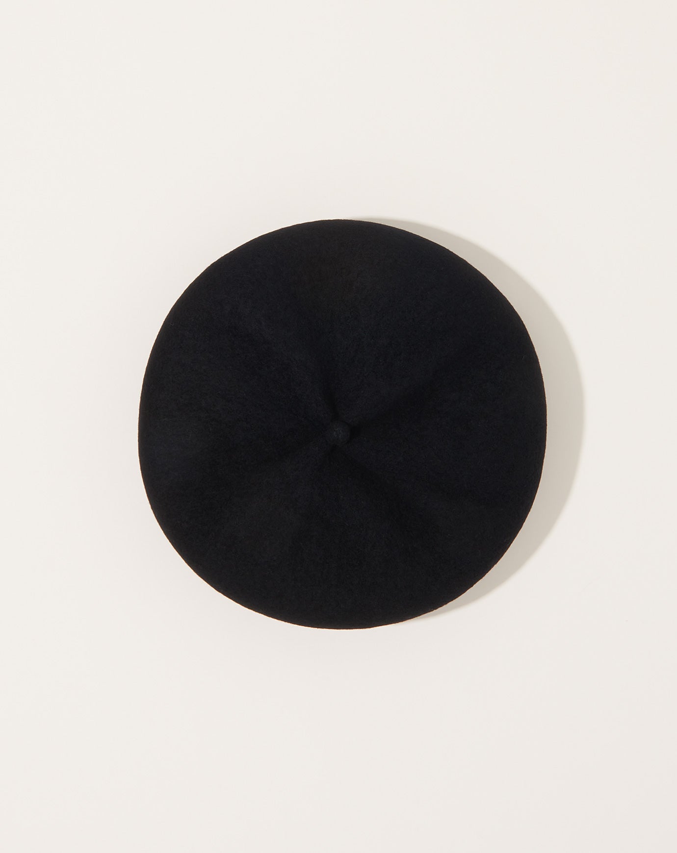 Mature Ha Beret with Top Gather Rib in Black