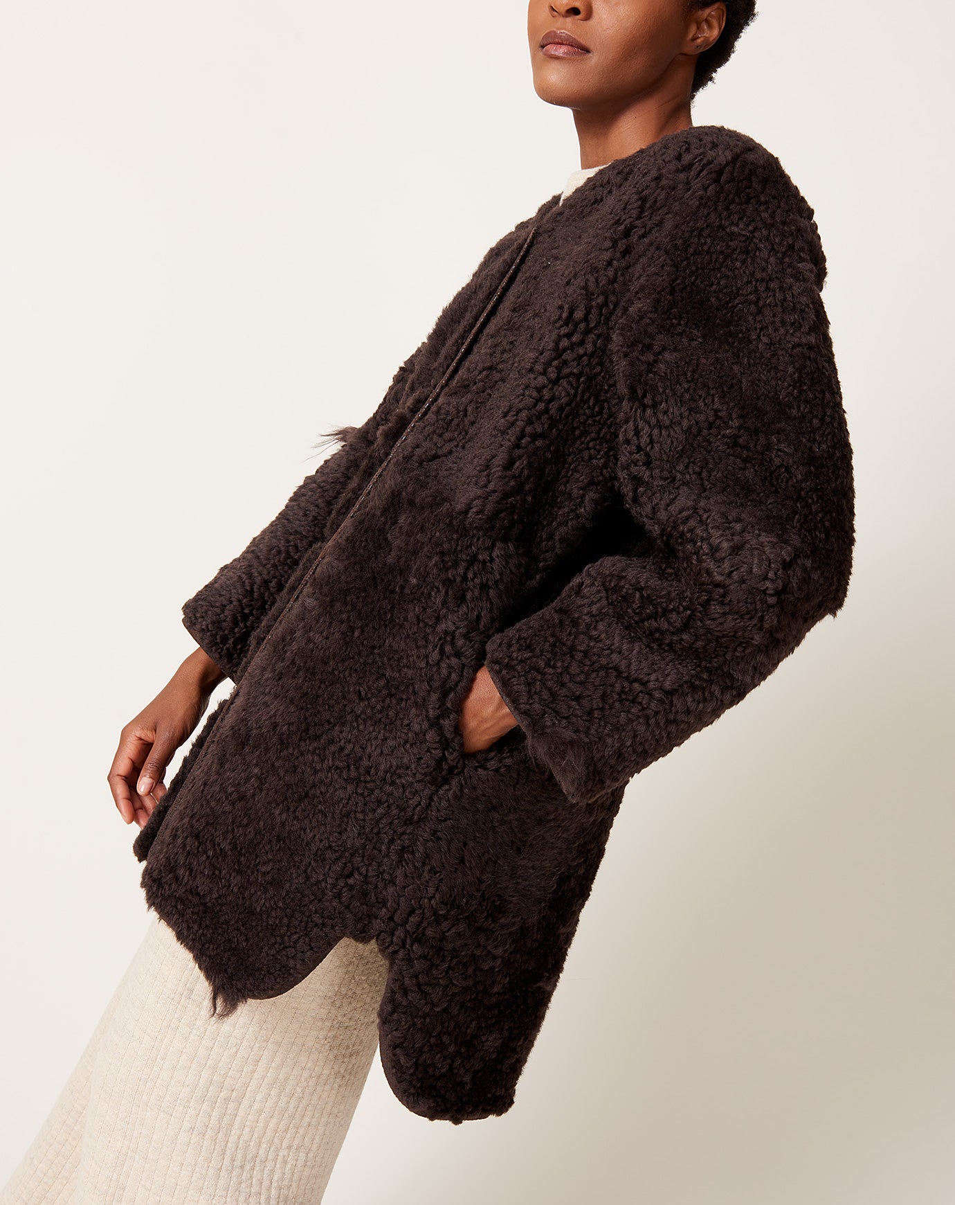 Milena Silvano Moon Coat in Licorice