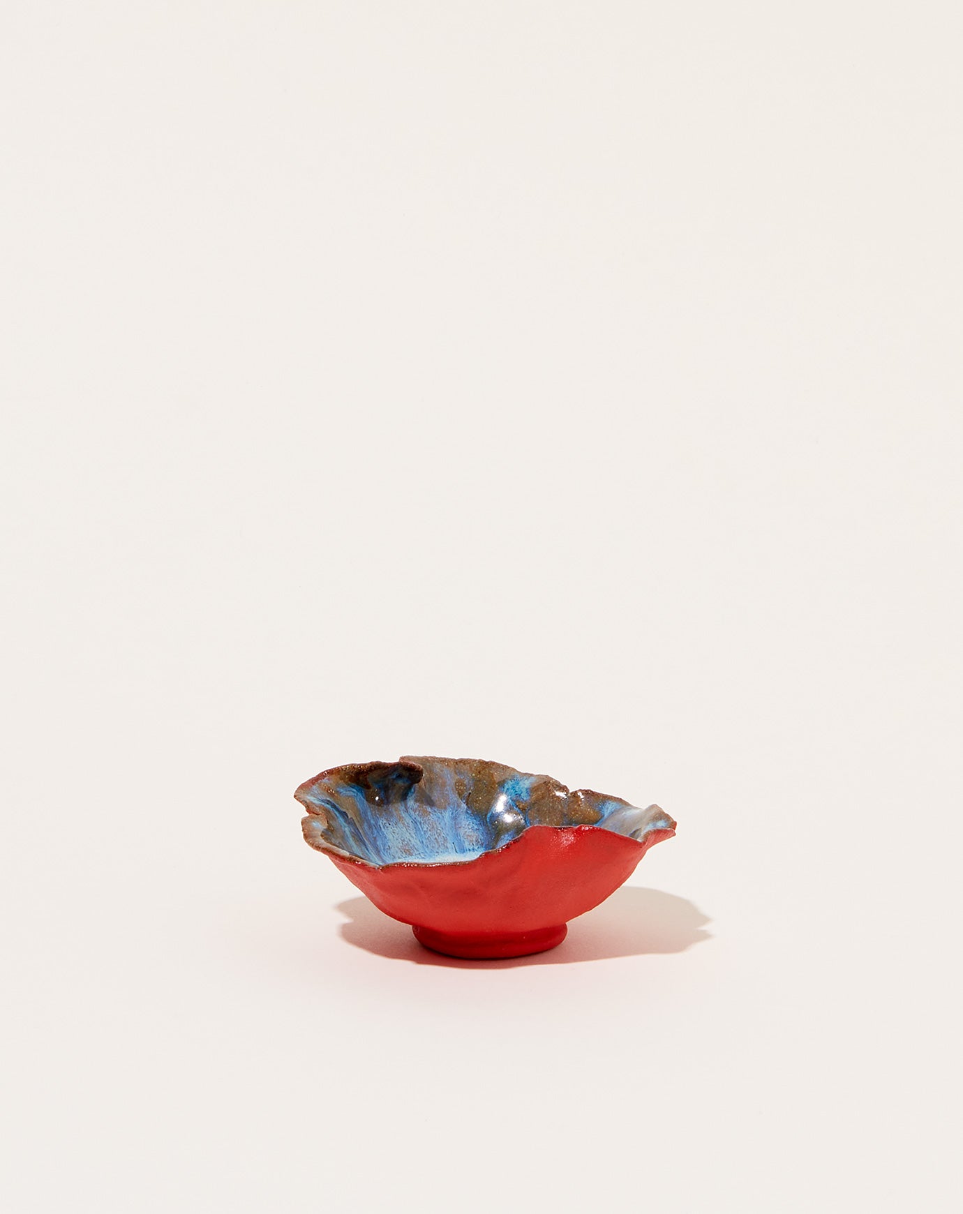Minh Singer Red Mini Iceland Flower Dish in Waterfall