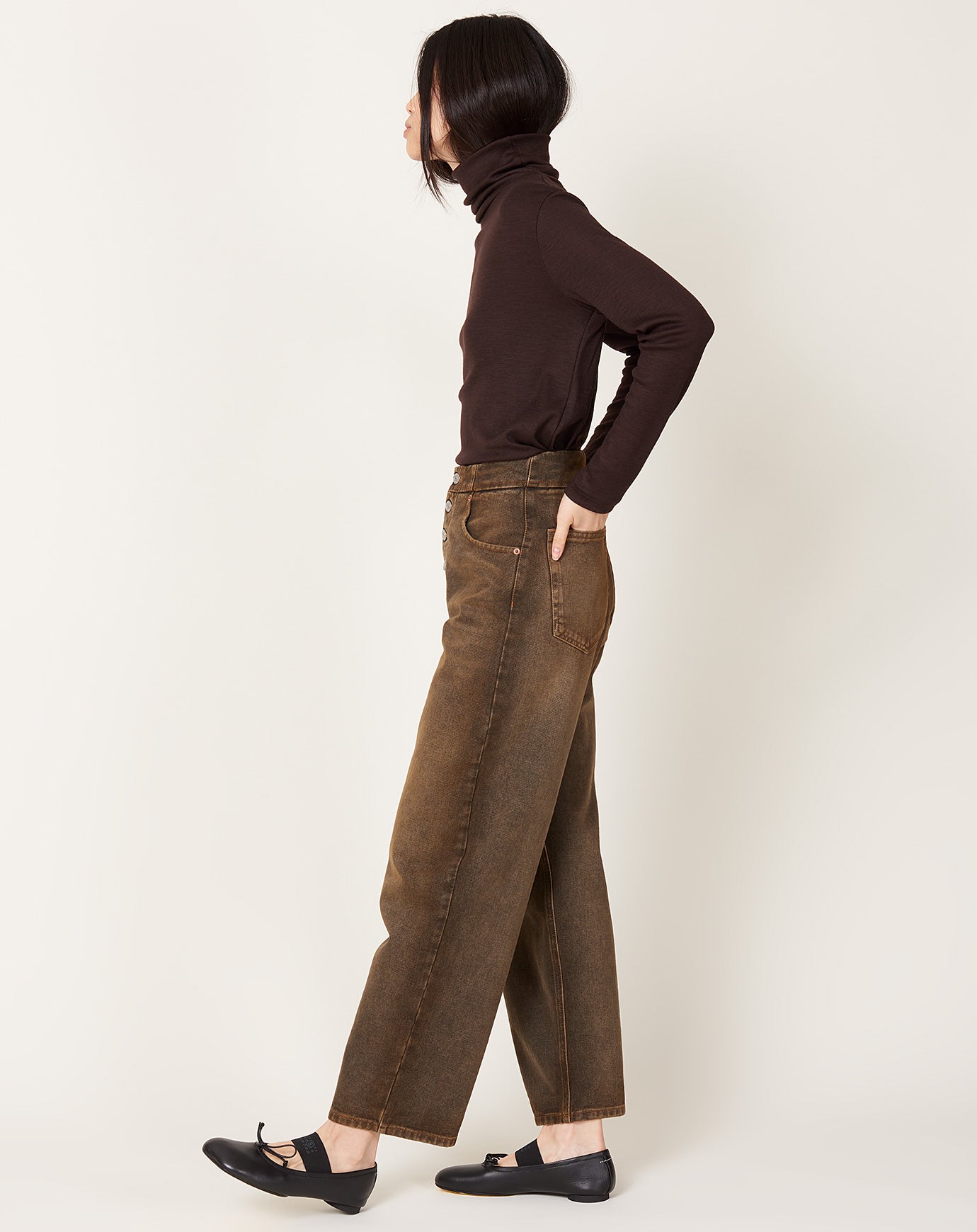 MM6 5 Pocket Jean in Brown