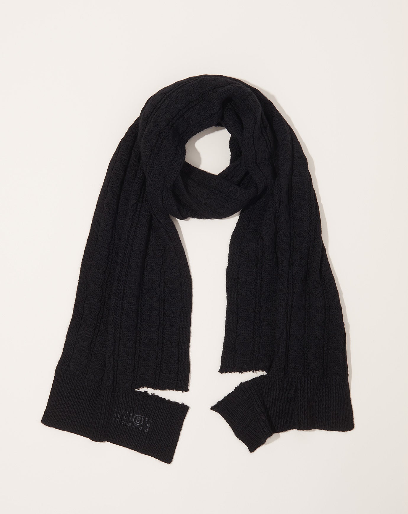 MM6 Cable Scarf in Black
