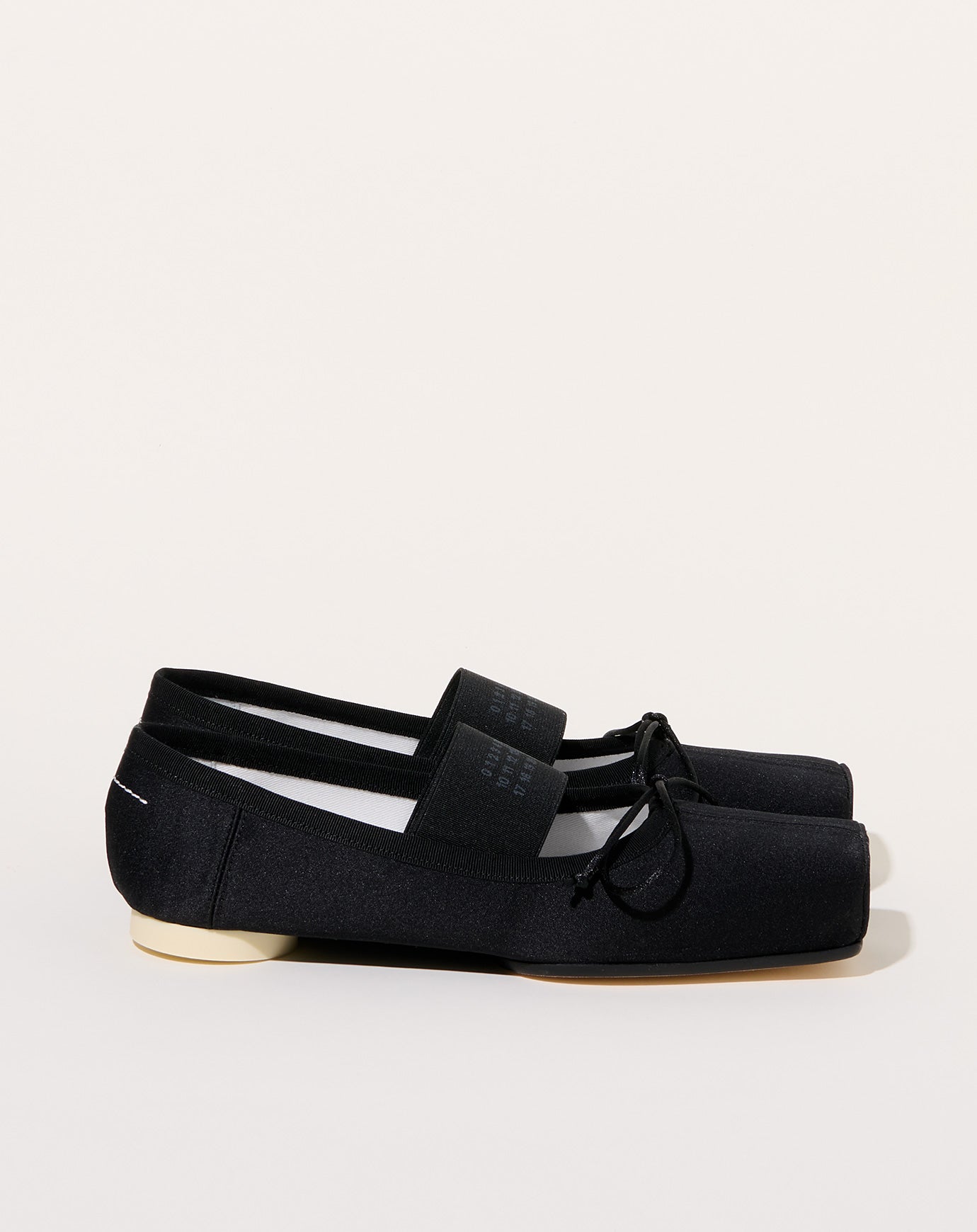 MM6 Ballet Shoe in Black Satin