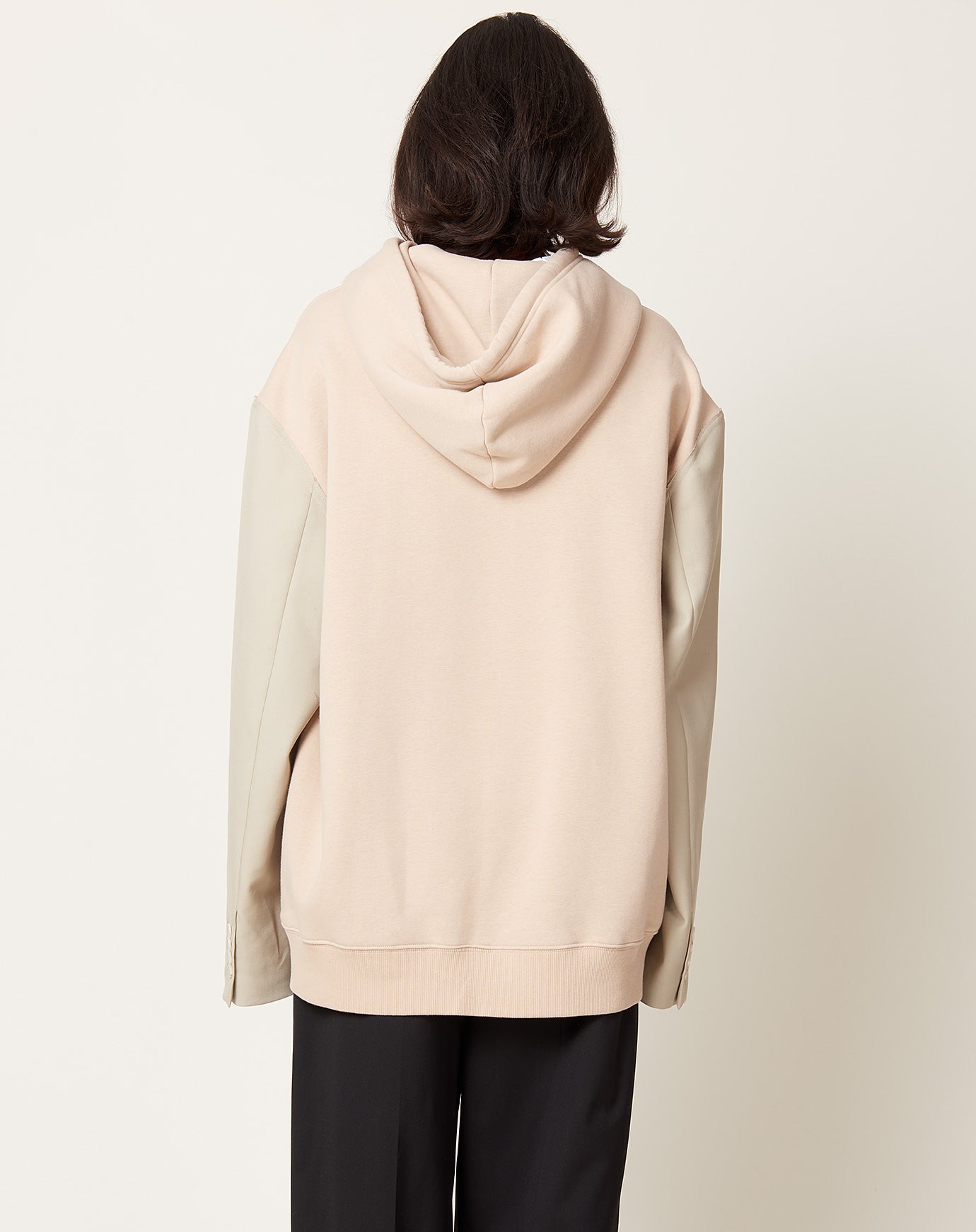MM6 Sweatshirt with Suit Sleeves in Beige and Stone