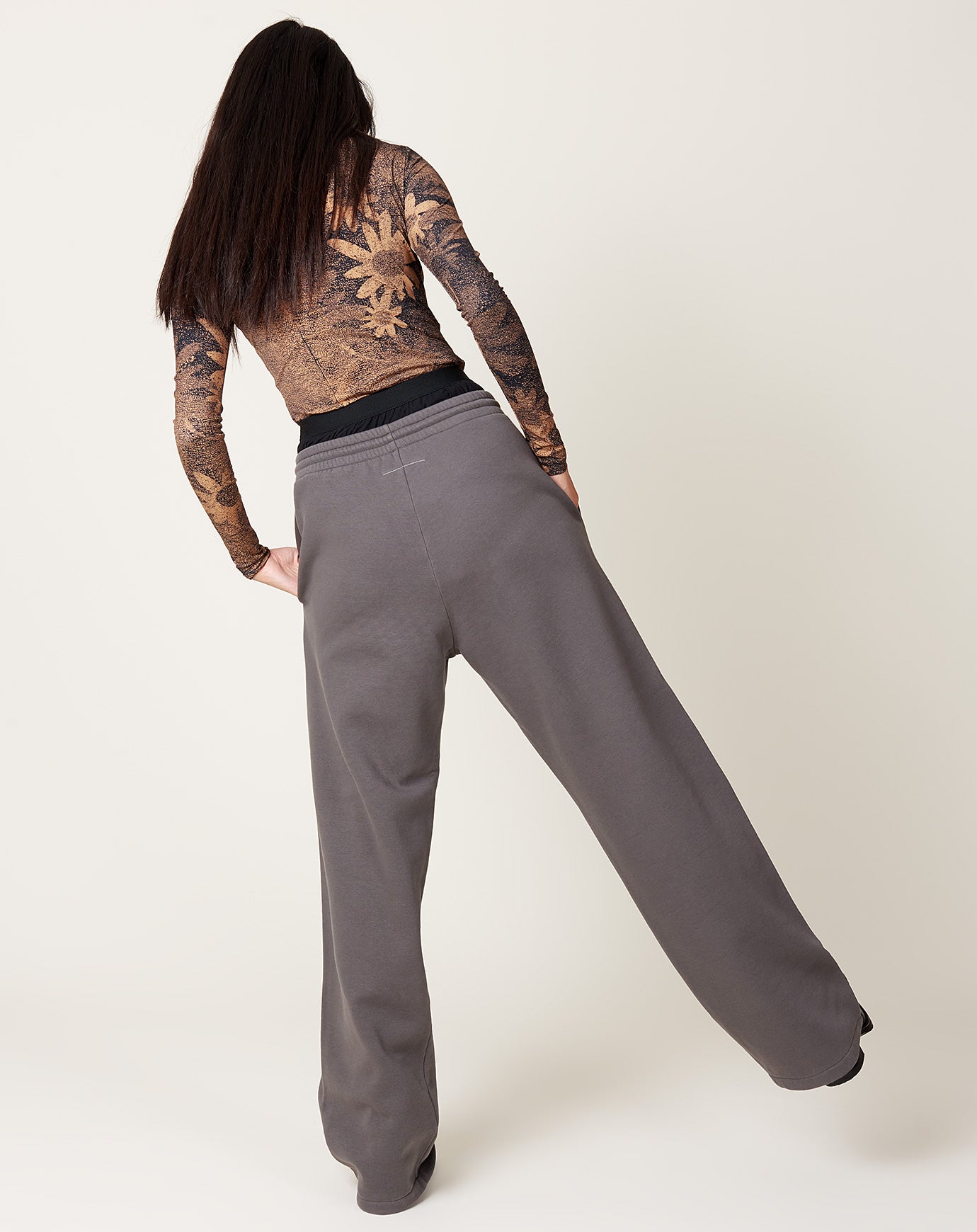 MM6 Double Layer Straight Leg Sweatpant in Grey