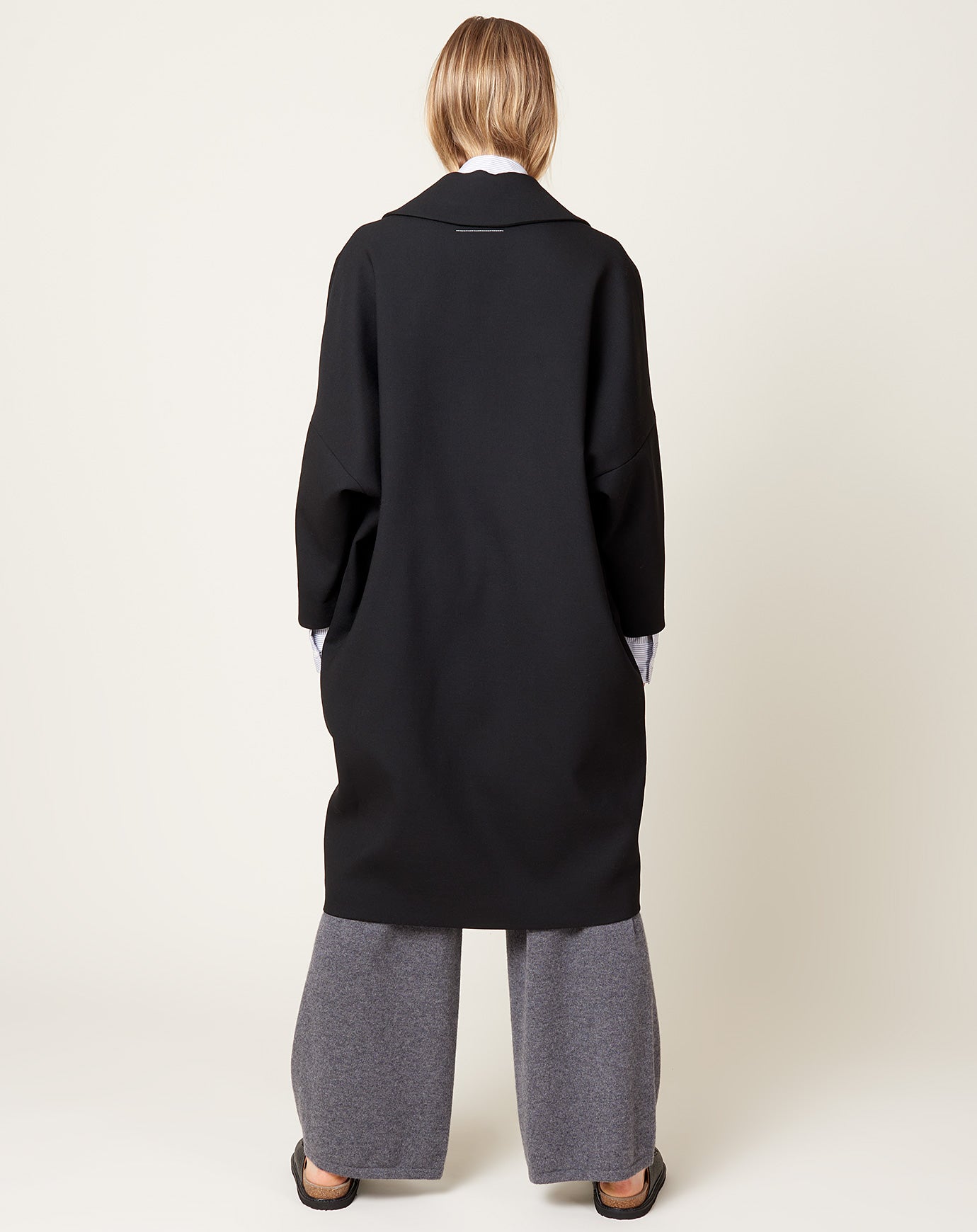 MM6 Wool Gabardine Coat in Black