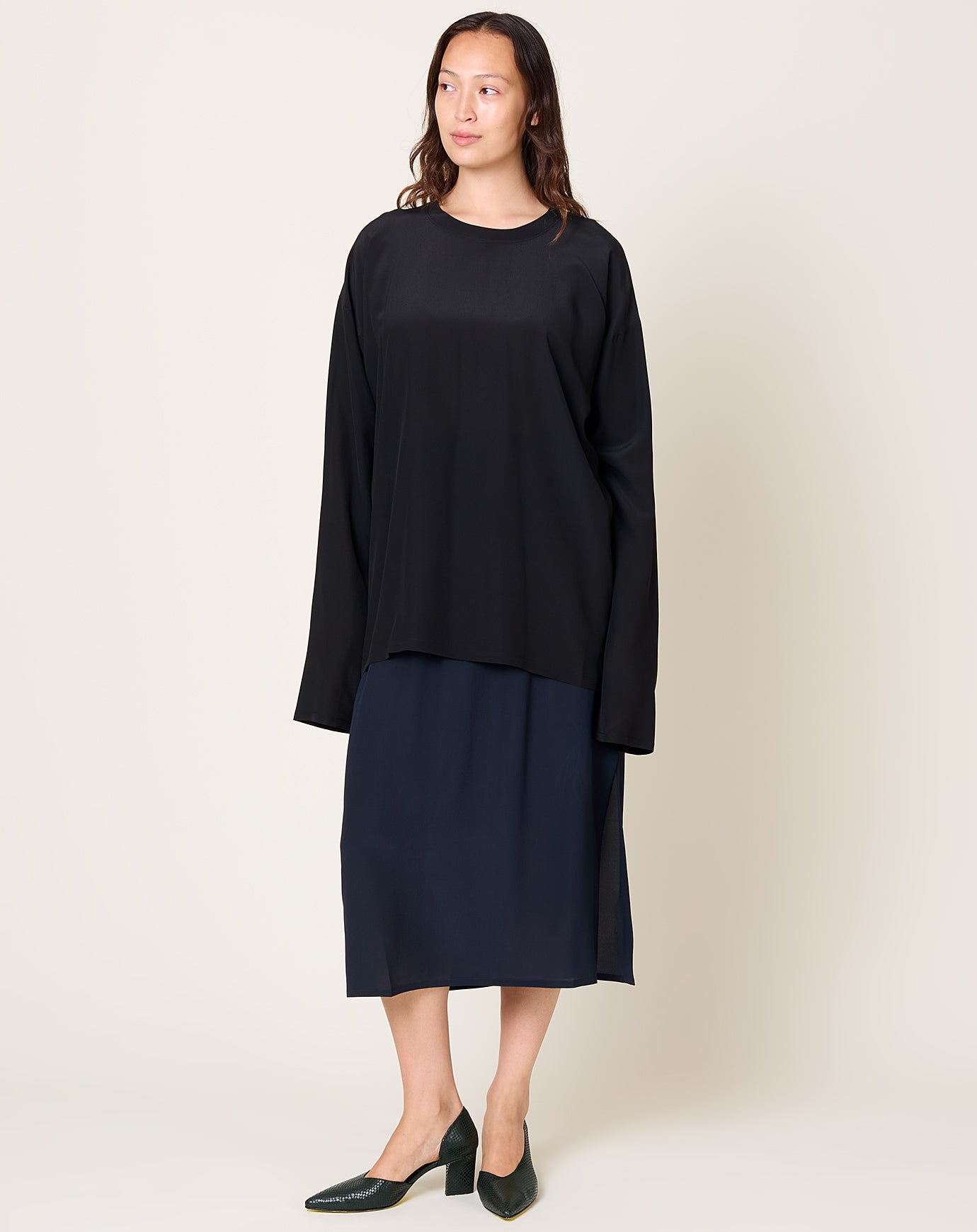 MVH Pencil XL in Navy Silk