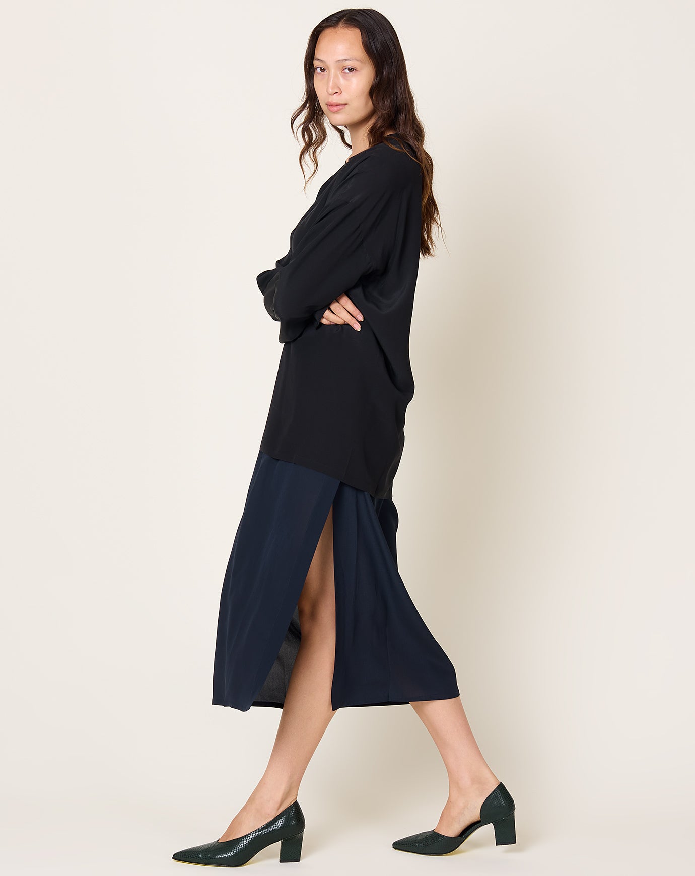MVH Pencil XL in Navy Silk