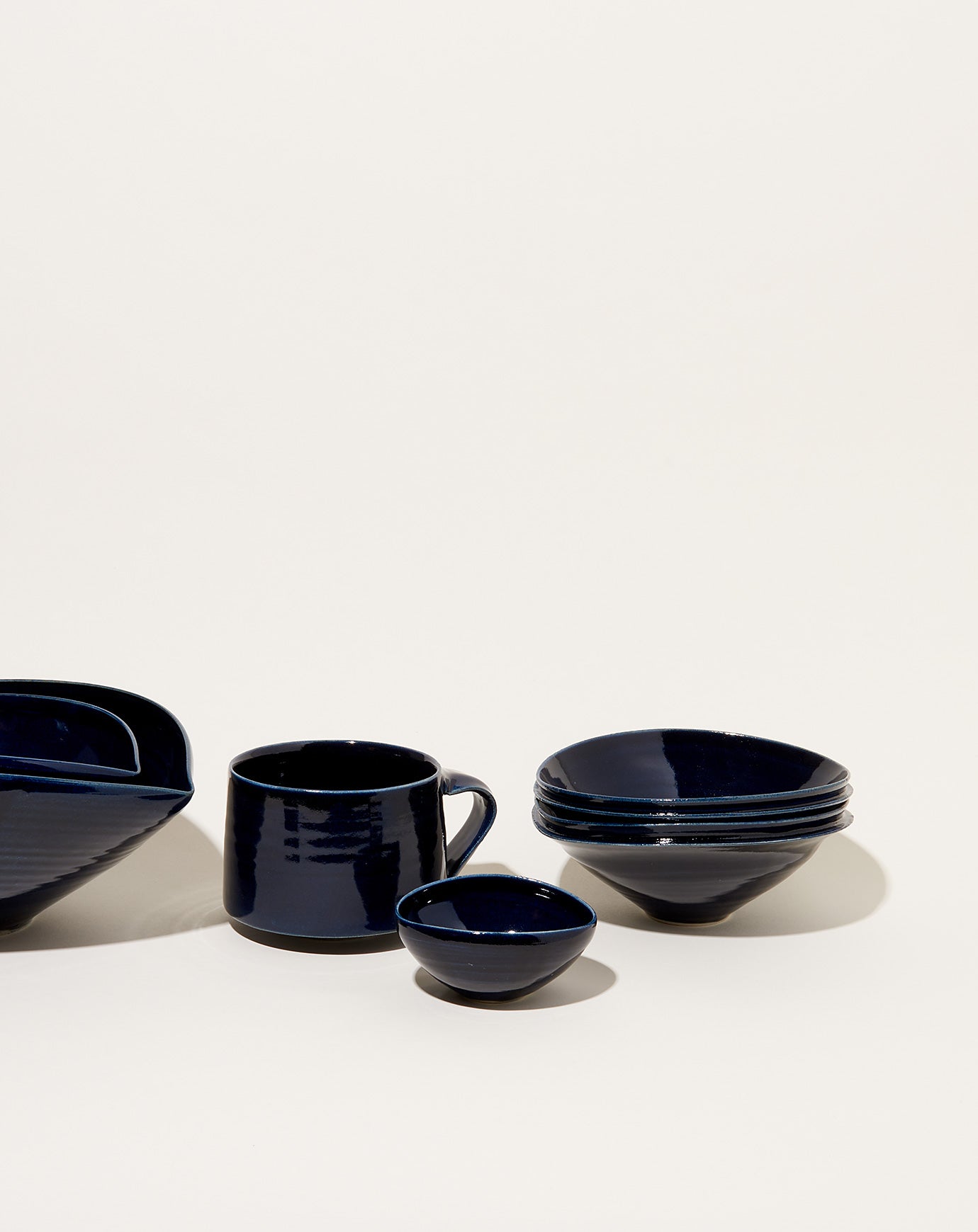 Monohanako Medium Double Lip Bowl in Dark Blue