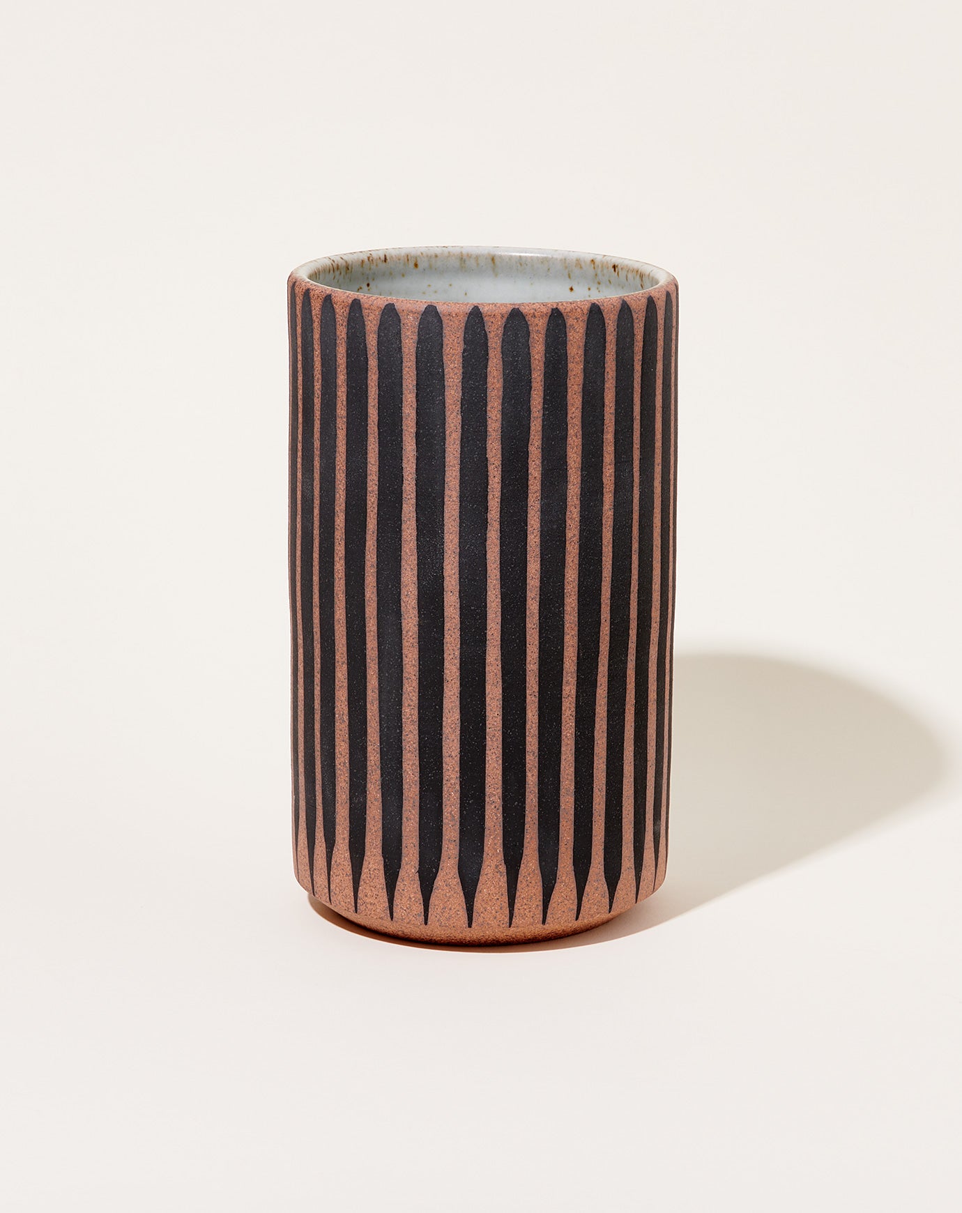 MQuan Studio Small Tall Vessel in Tucker Stripes Black