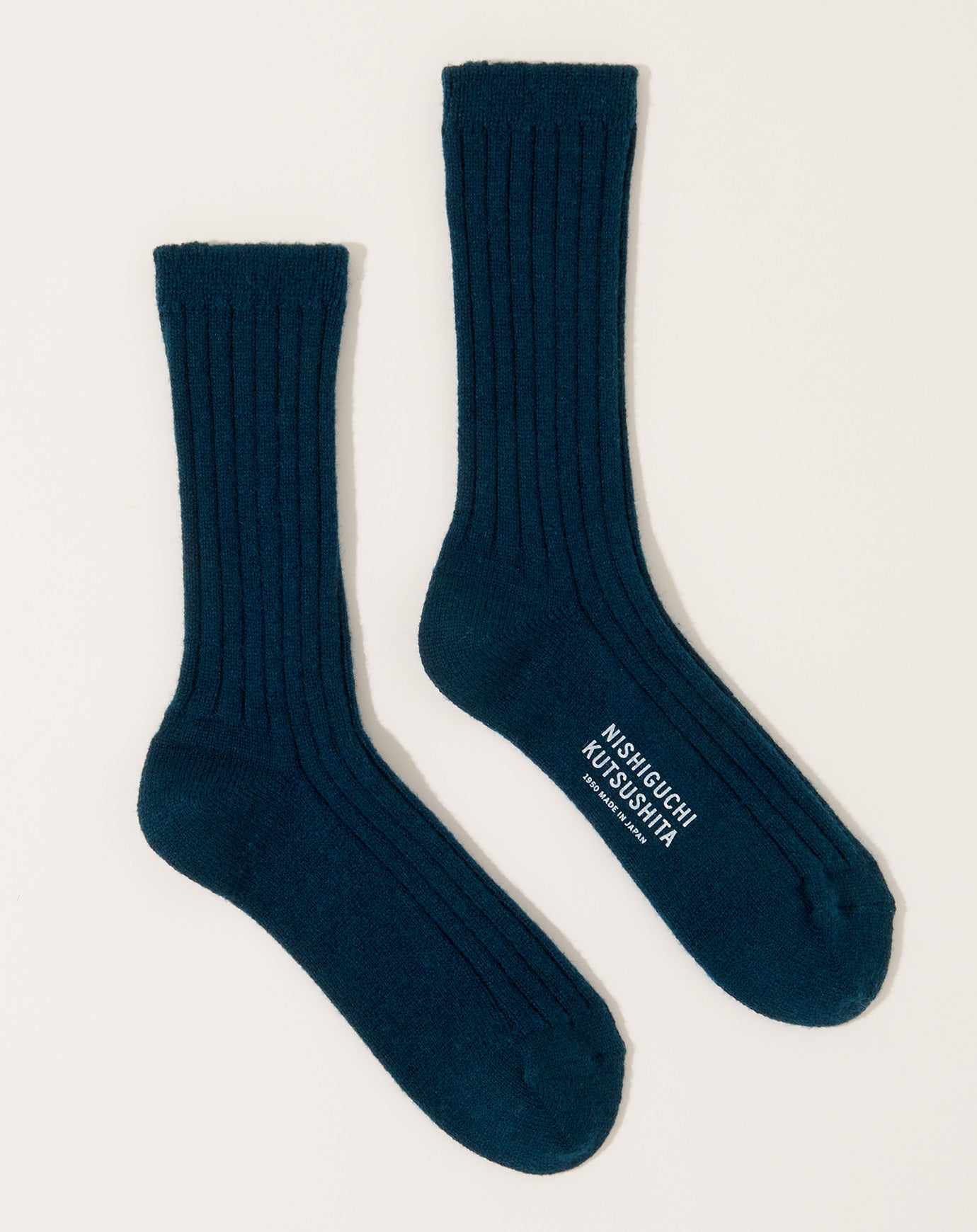 Nishiguchi Kutsushita Cashmere Ribbed Socks in Boston