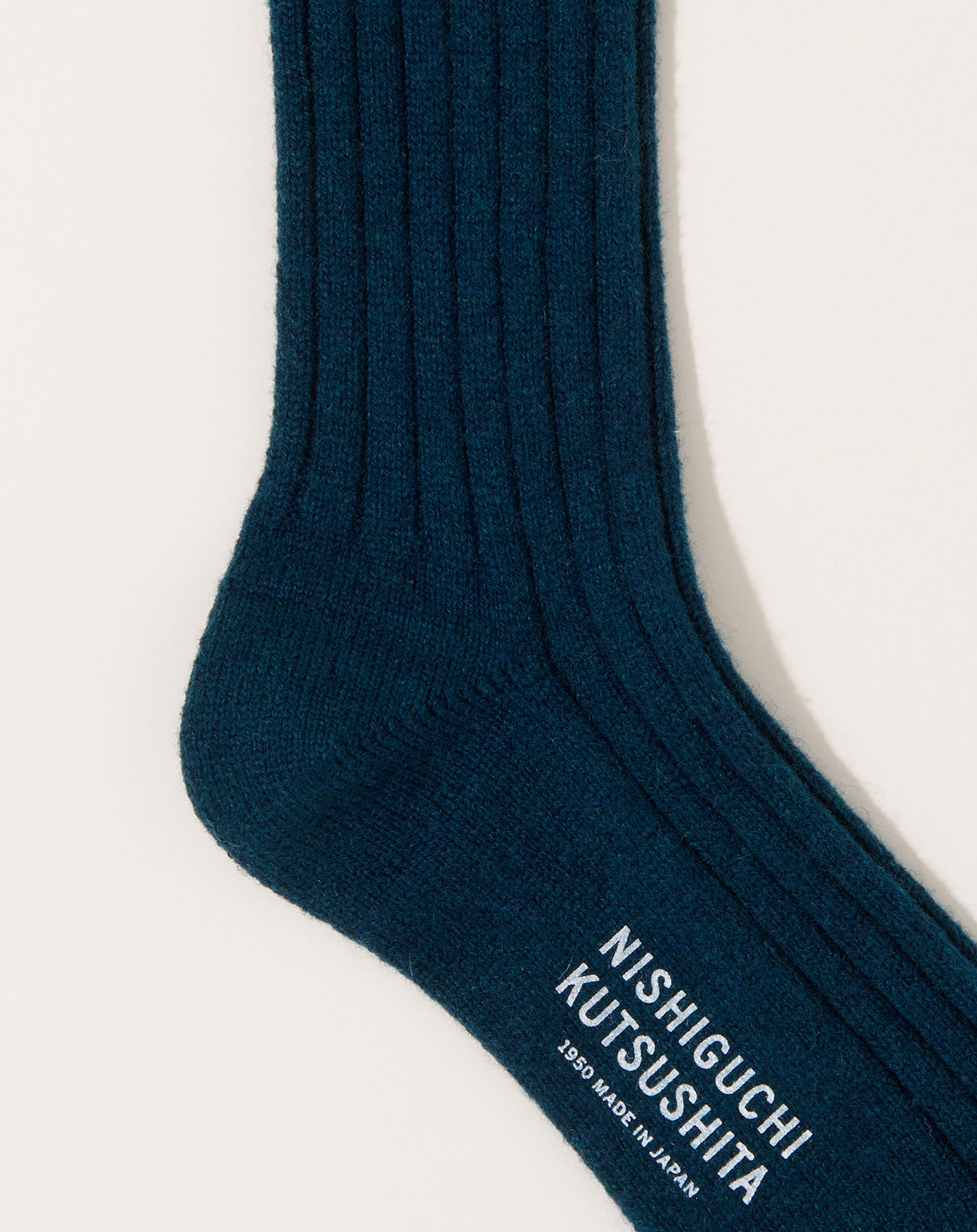 Nishiguchi Kutsushita Cashmere Ribbed Socks in Boston