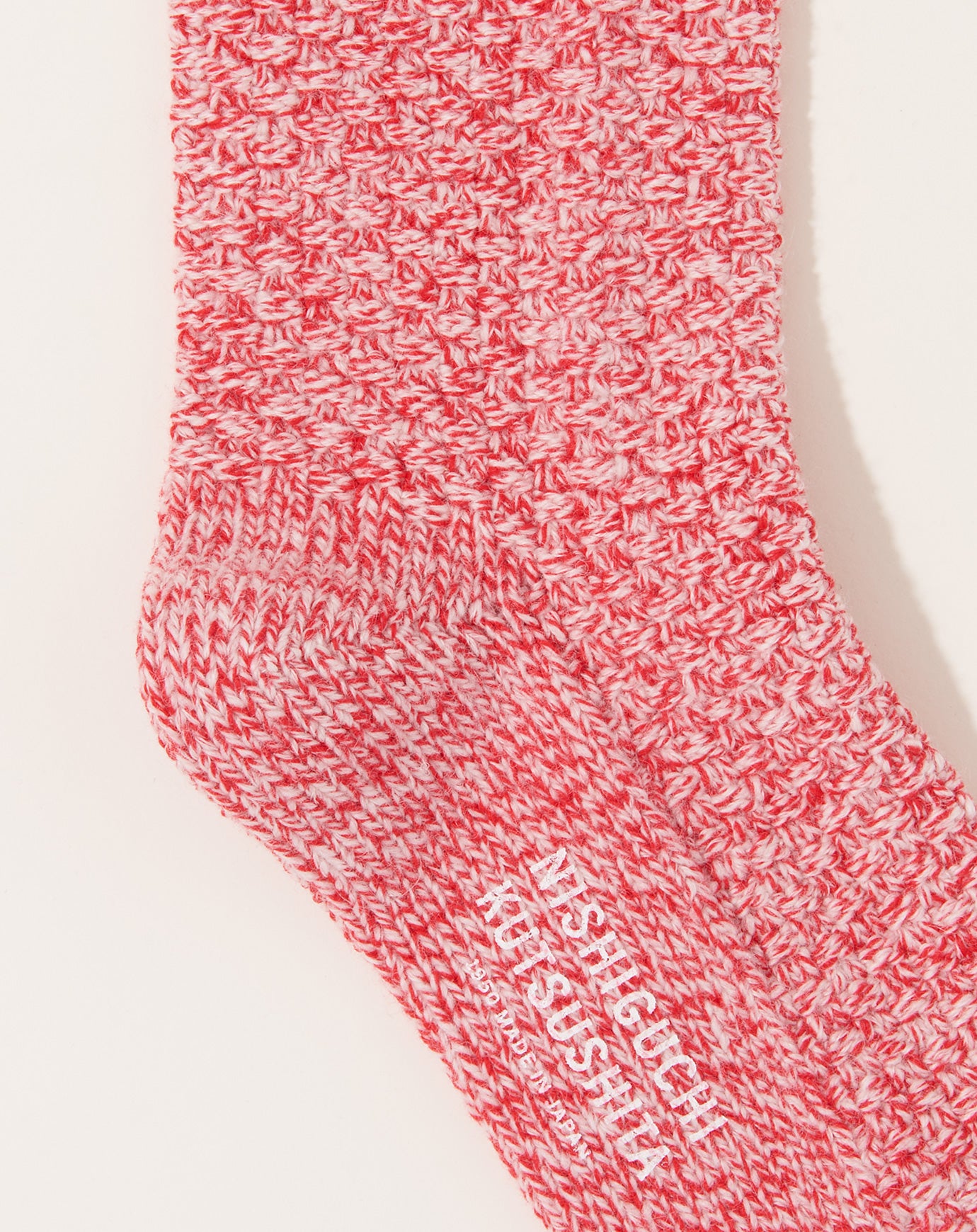 Nishiguchi Kutsushita Wool Cotton Boot Socks in Lobster Roll