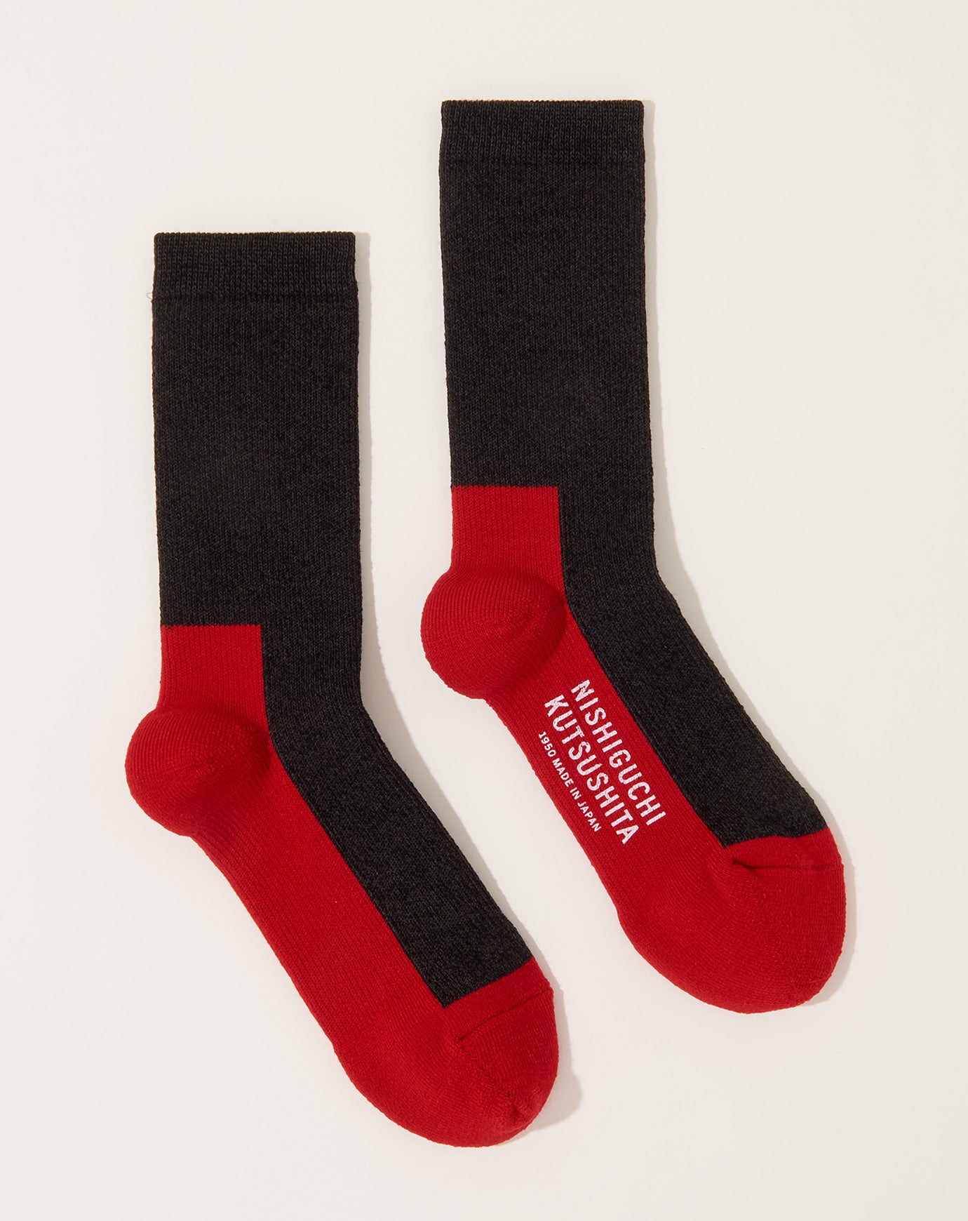 Nishiguchi Kutsushita Wool Pile Trail Socks in Charcoal