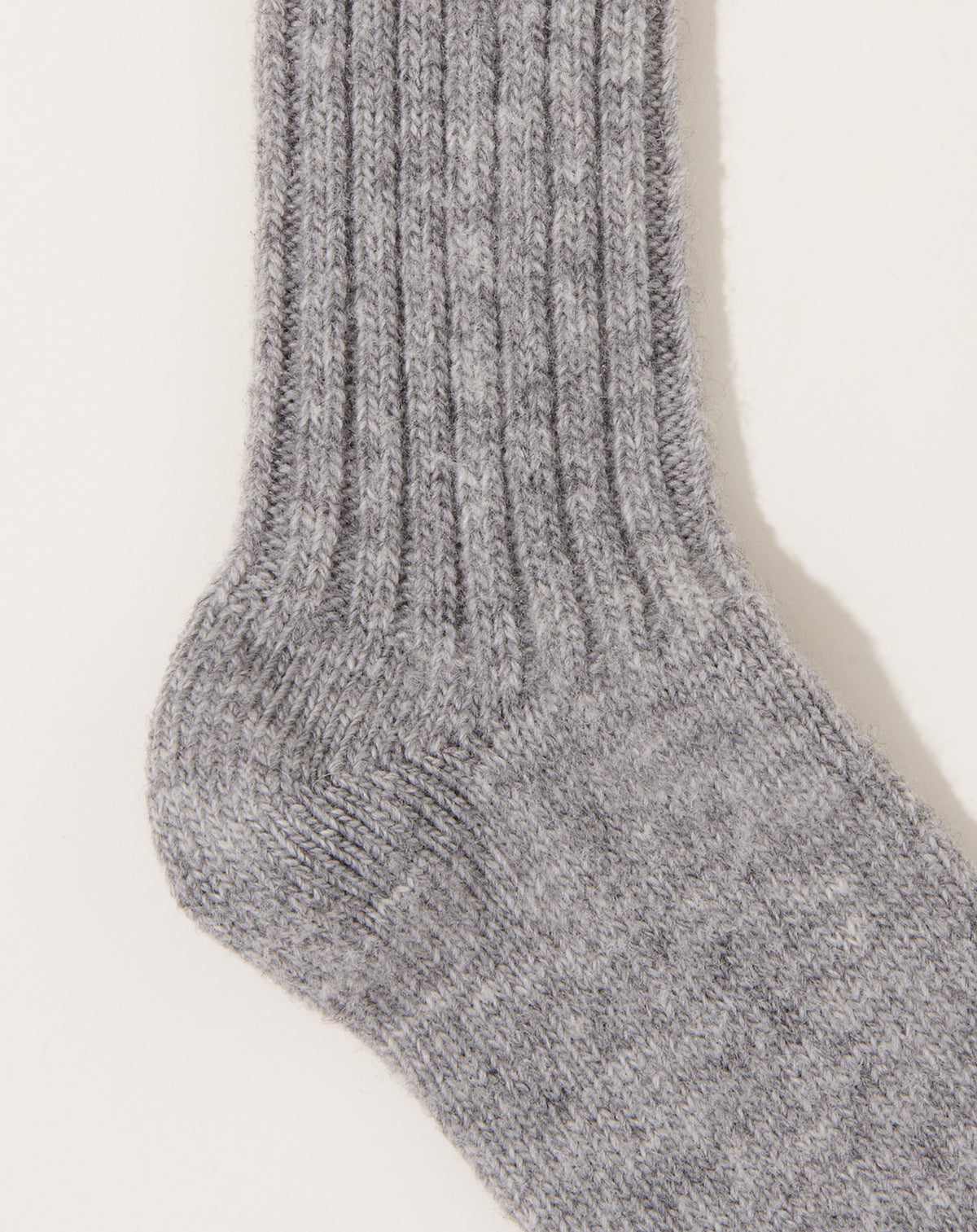 Chaussettes Nishiguchi Kutsushita Lin Côtelé Gris - Taille M - Homme - Japan