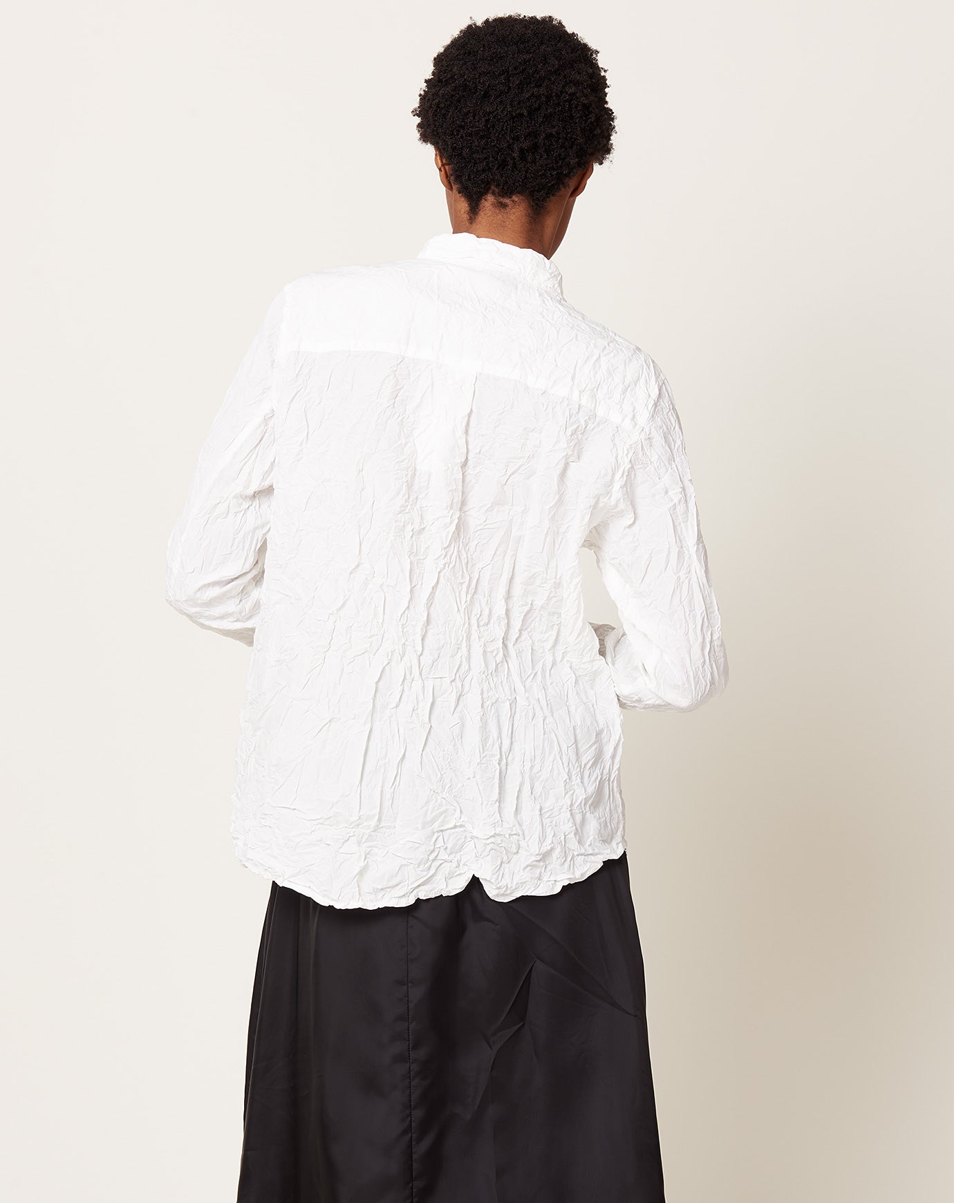 pas de calais Classic Crinkle Cotton Blouse in Off White