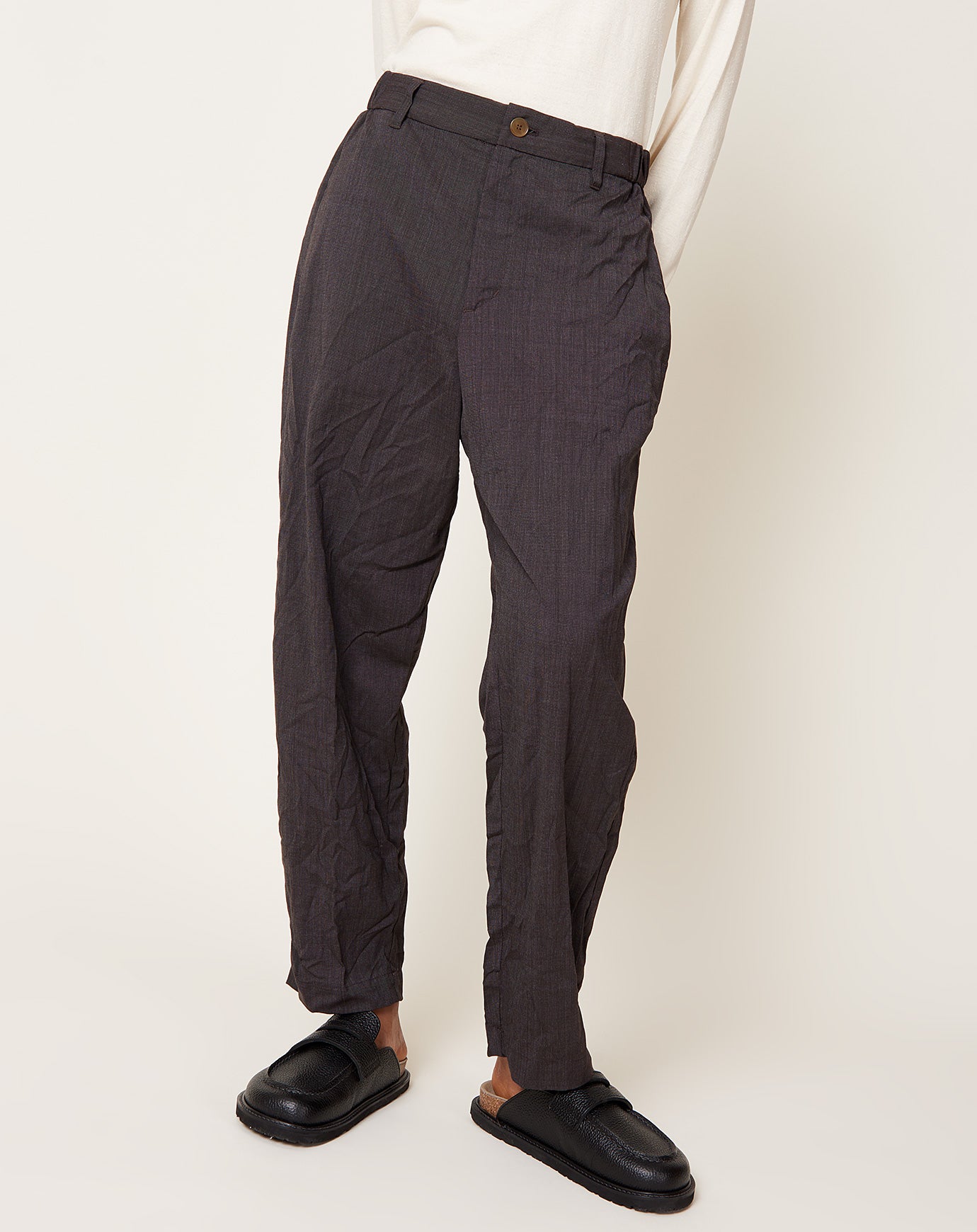 pas de calais Pin Dot Crinkle Easy Pants in Brown