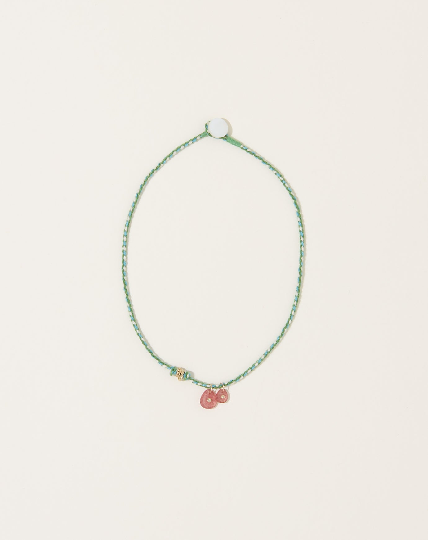 Pascale Monvoisin Holi Necklace in Strawberry Quartz