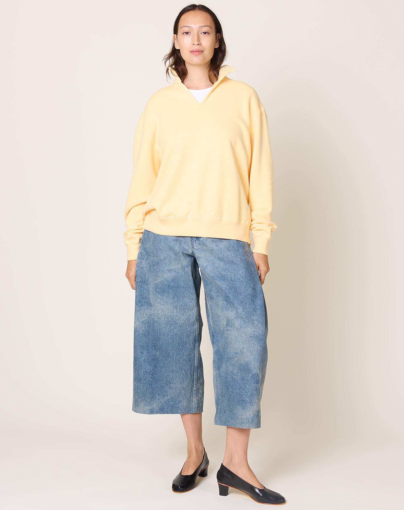 Places and Spaces Loop Wheel Skipper Pullover in Butter