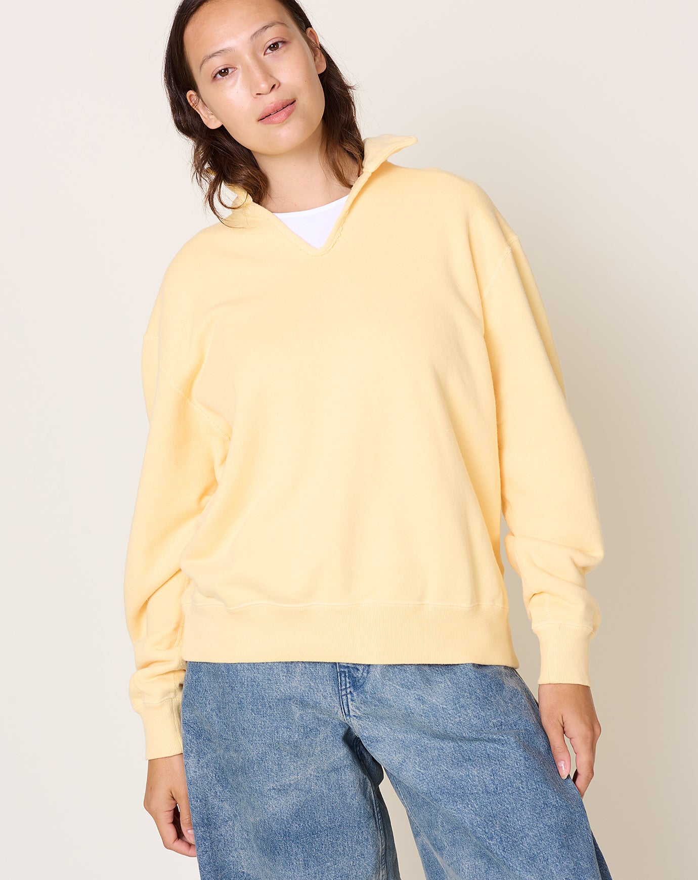 Places and Spaces Loop Wheel Skipper Pullover in Butter