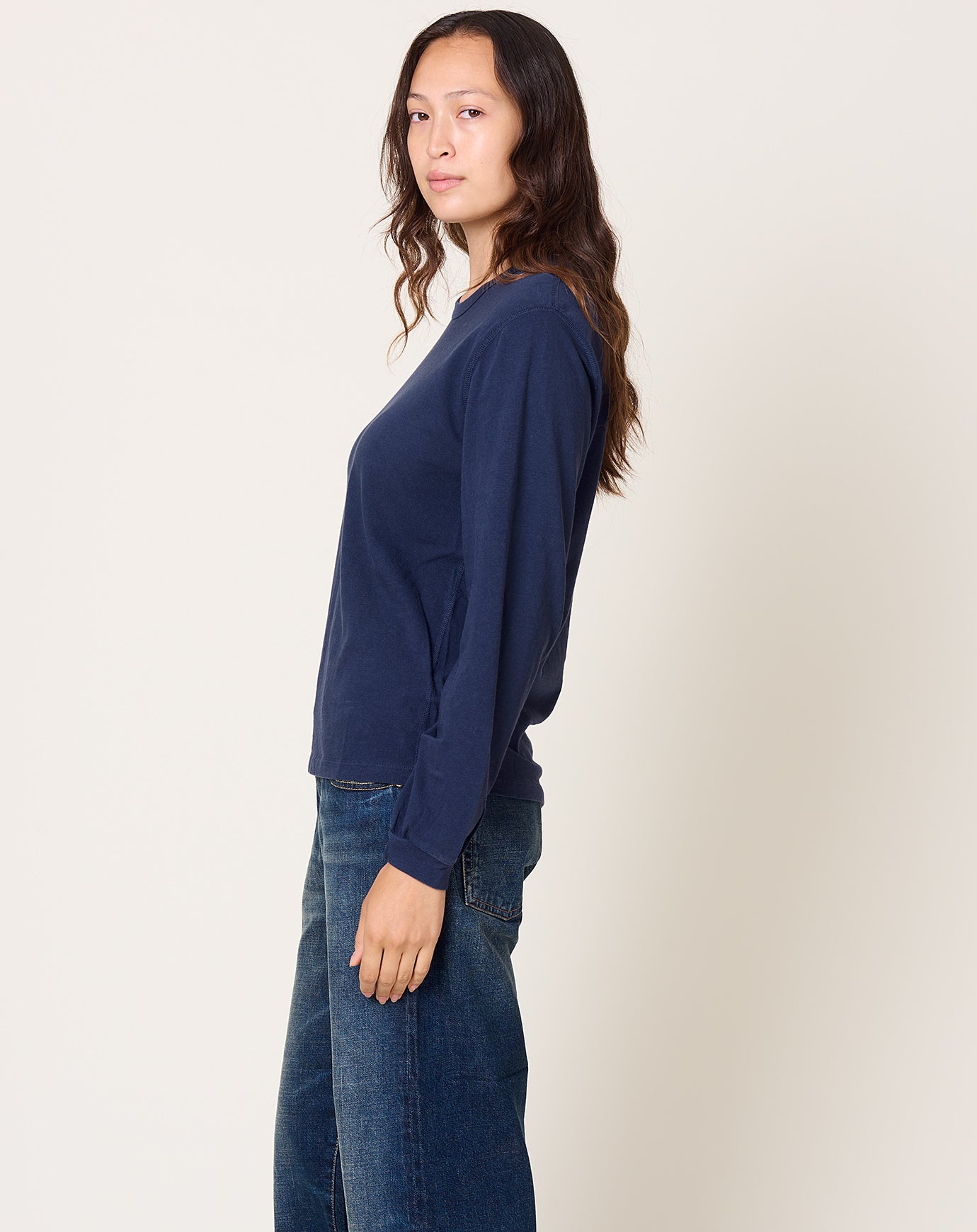 Places and Spaces Zimbabwe Cotton L/S Tee in Navy