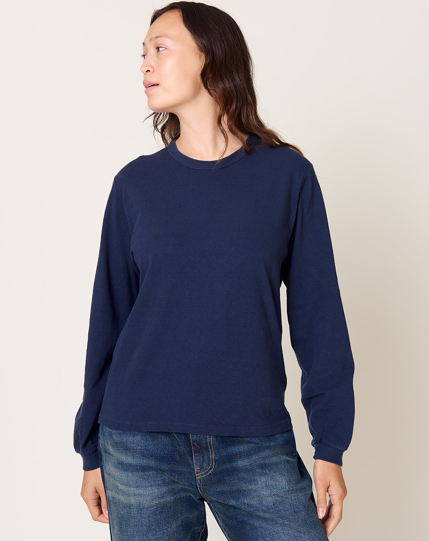 Places and Spaces Zimbabwe Cotton L/S Tee in Navy