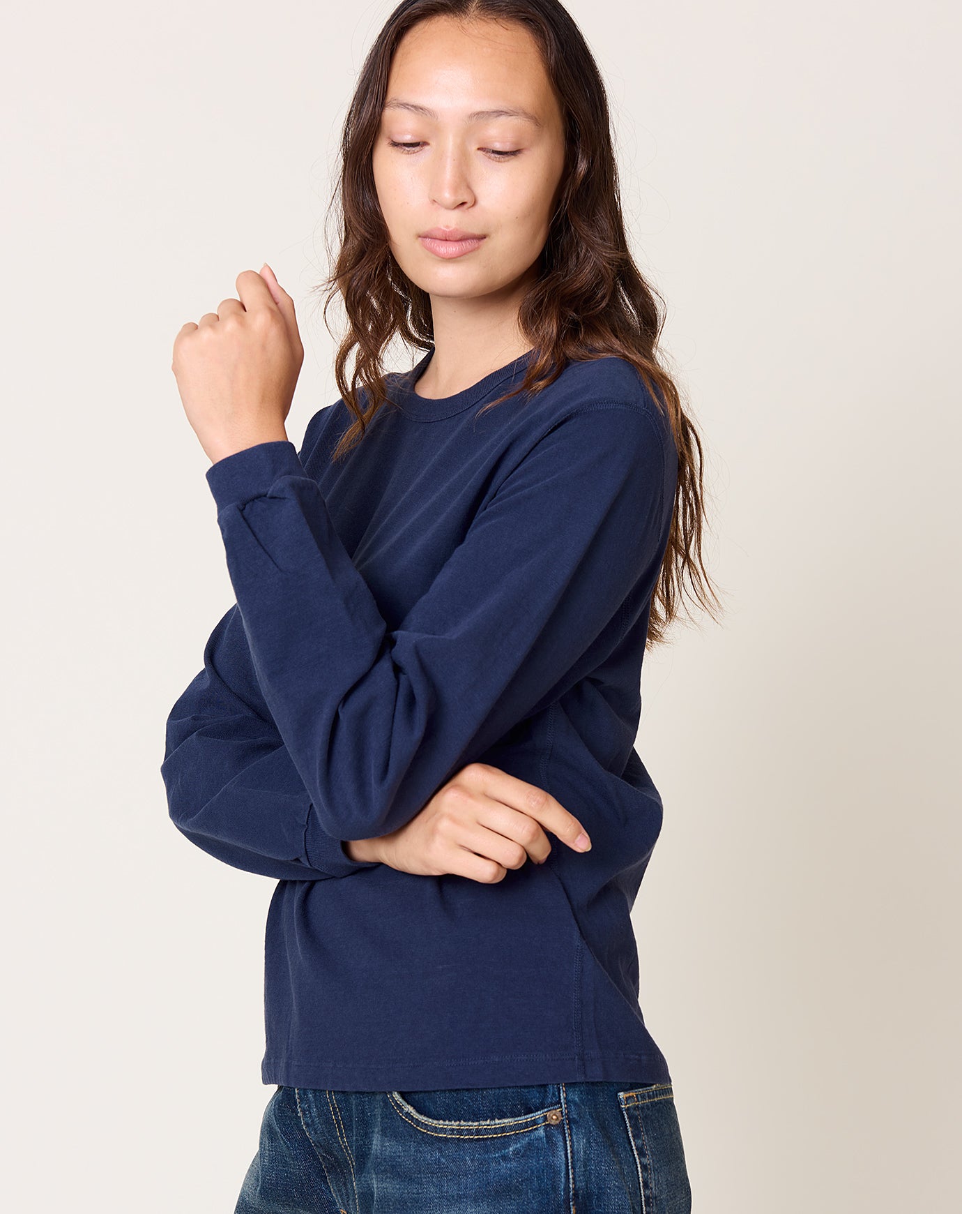 Places and Spaces Zimbabwe Cotton L/S Tee in Navy