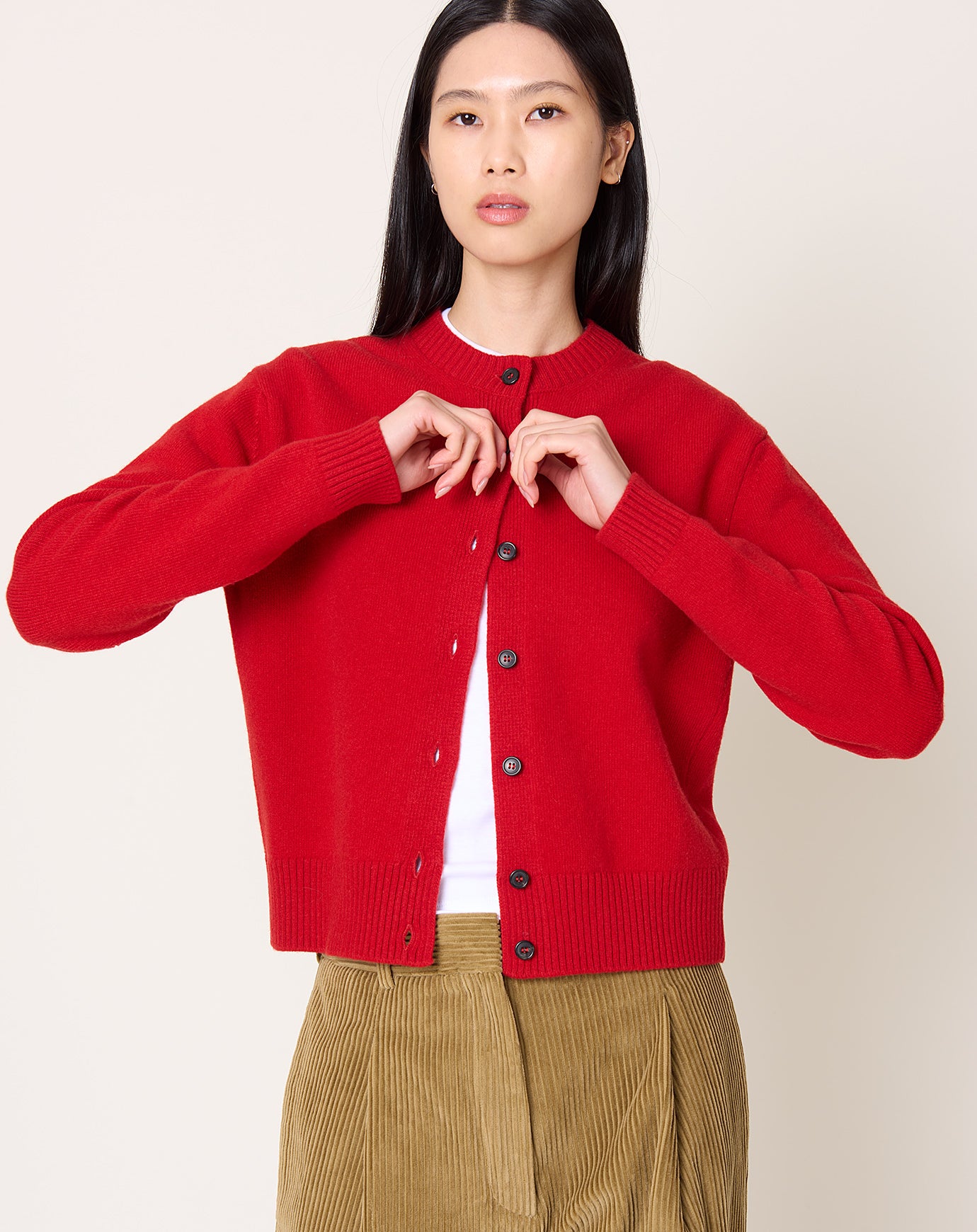 Róhe Classic Cardigan in Red