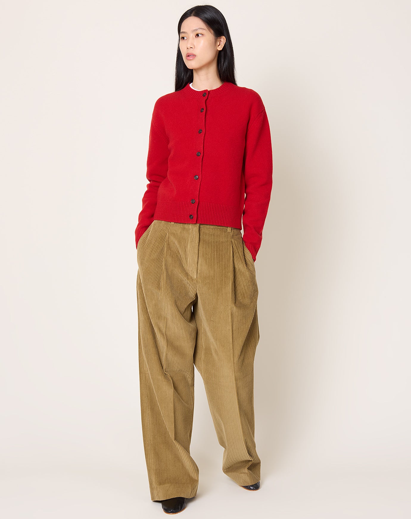 Róhe Classic Cardigan in Red