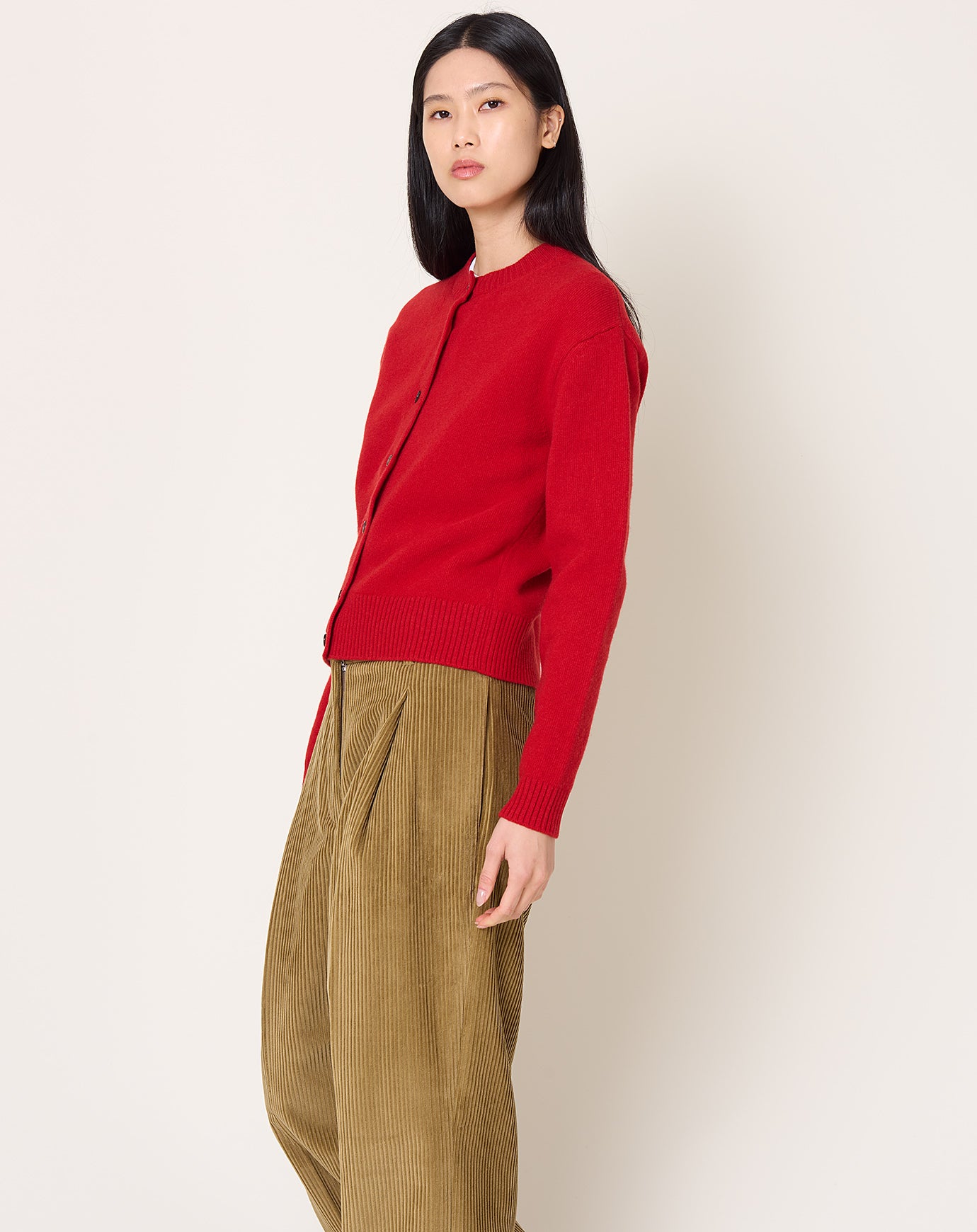 Róhe Classic Cardigan in Red