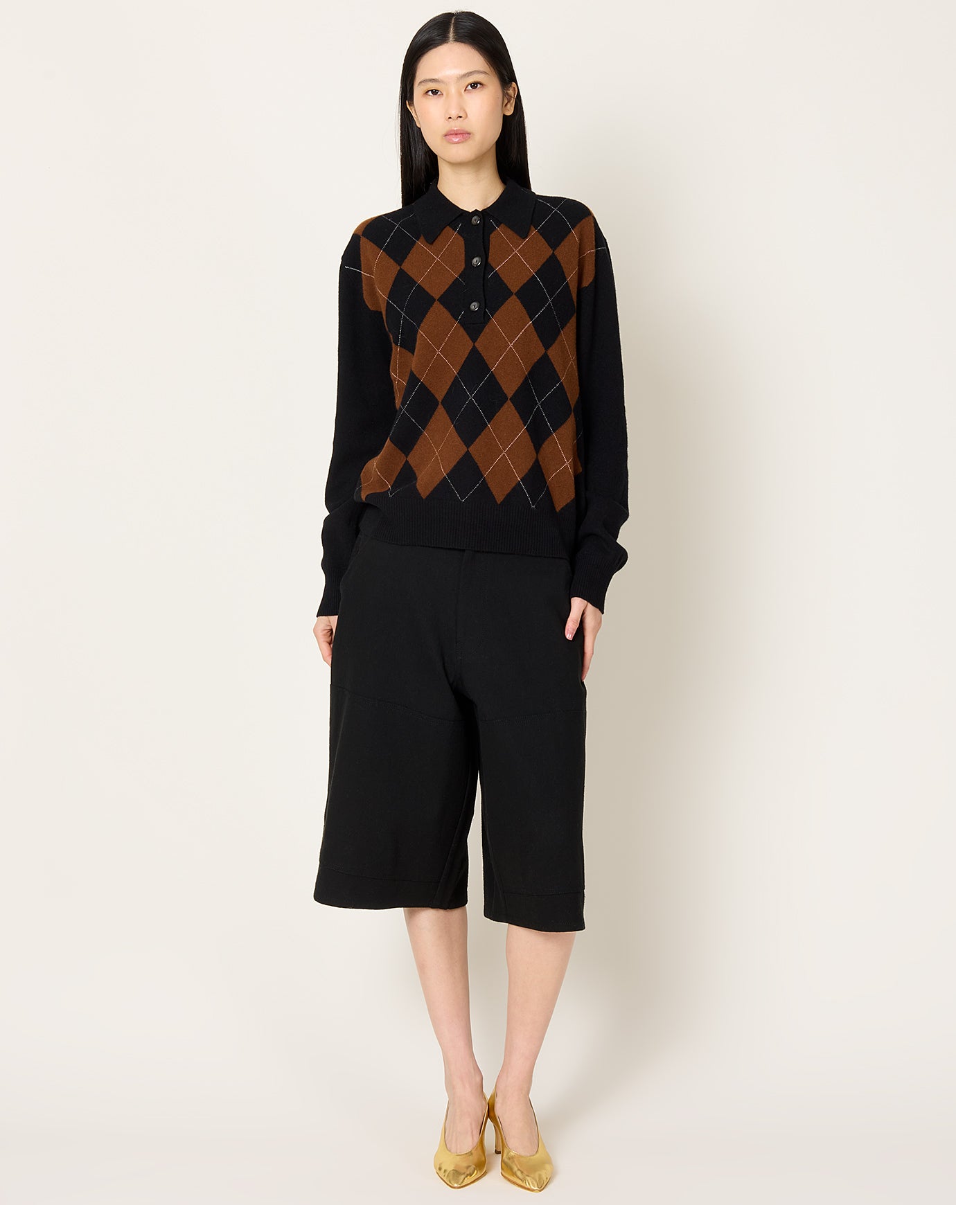 Róhe Compact Knitted Check Polo