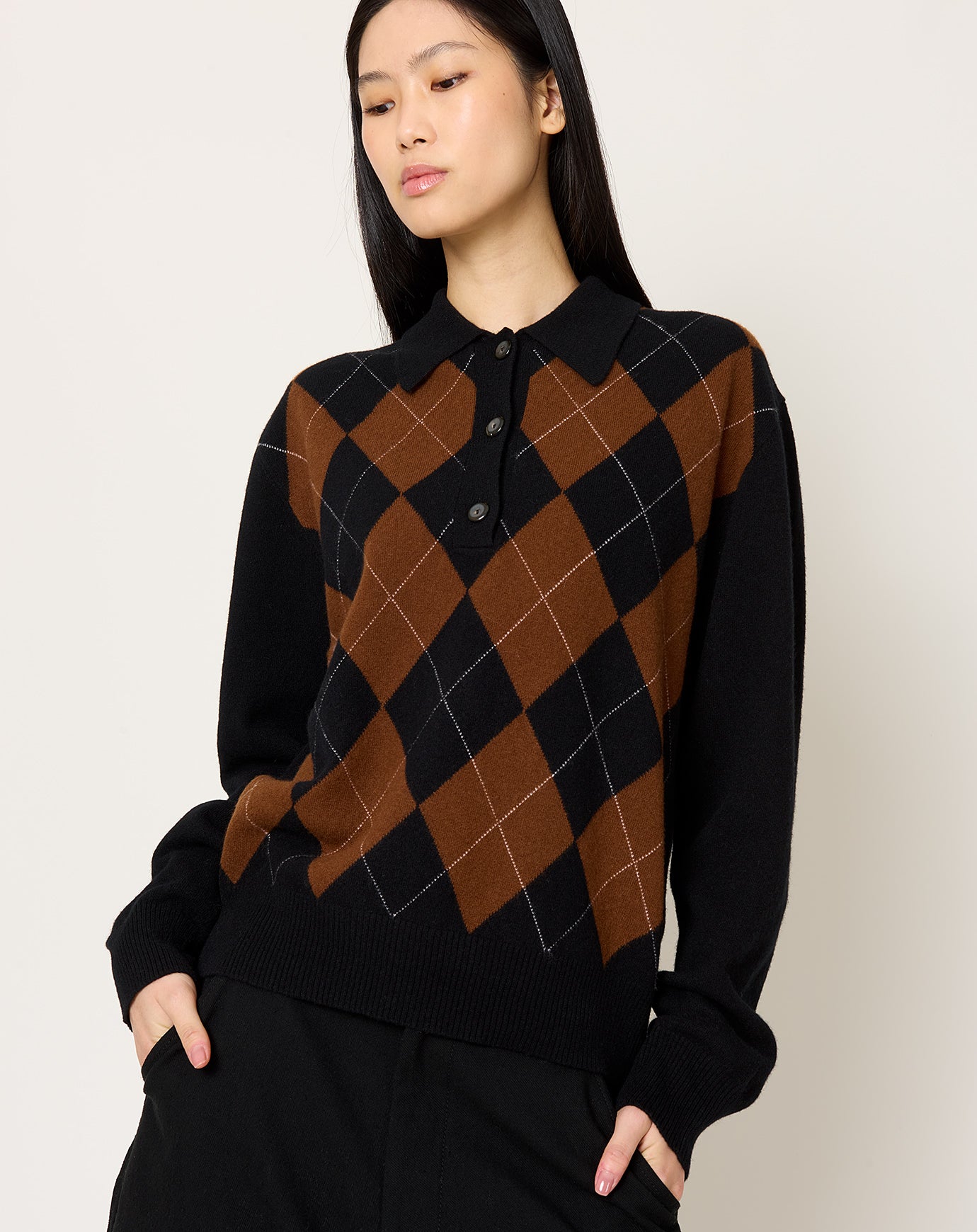 Róhe Compact Knitted Check Polo