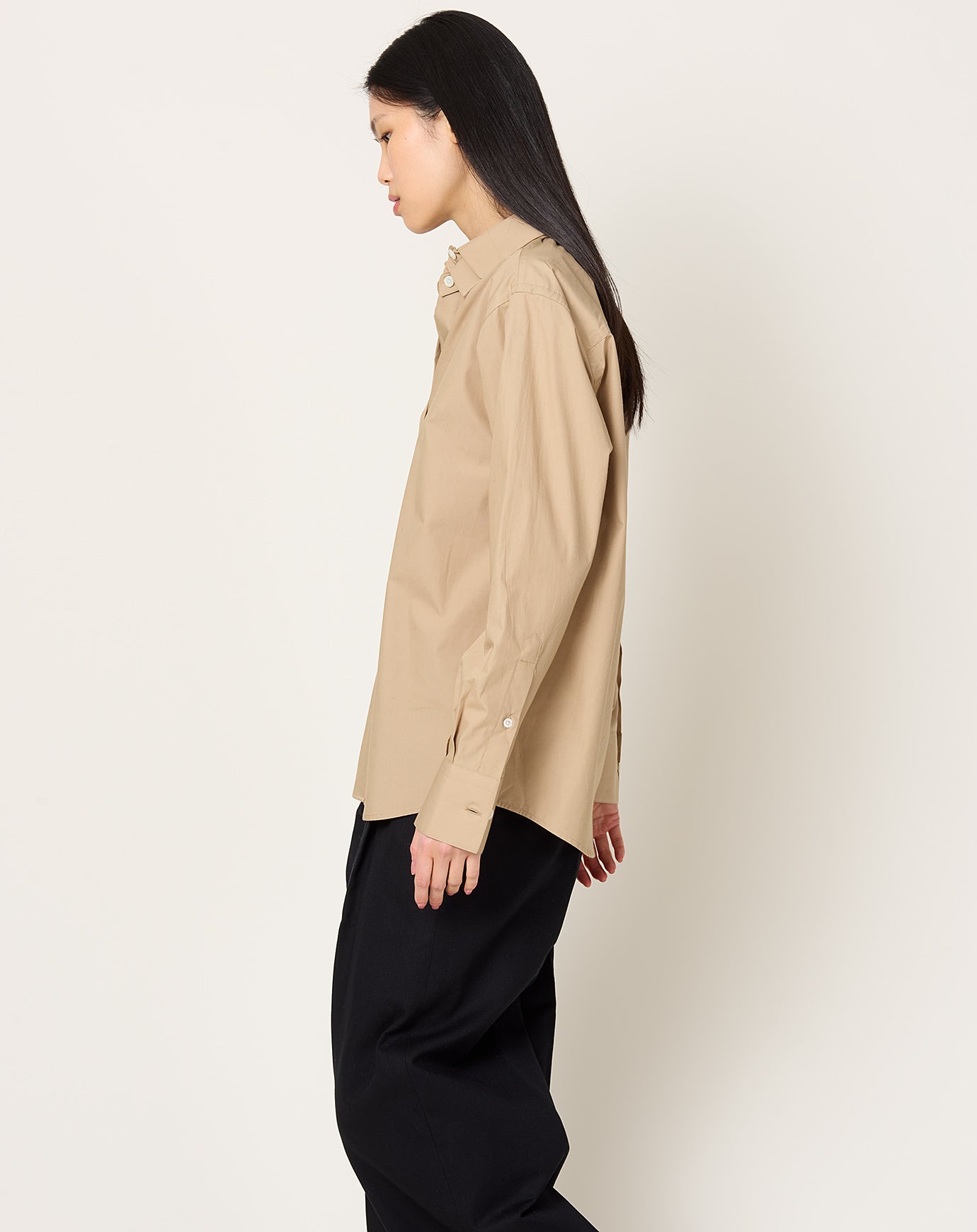 Róhe Double Collar Shirt in Wheat