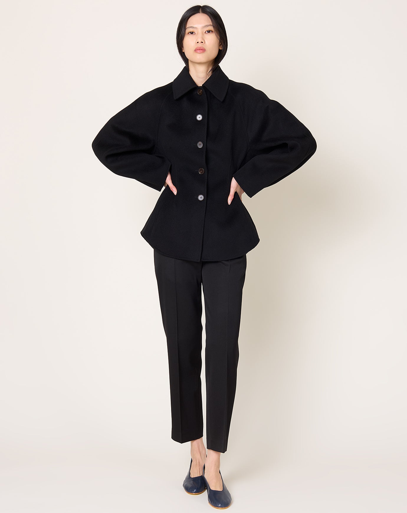 Róhe Double-faced Sculptural Jacket in Black