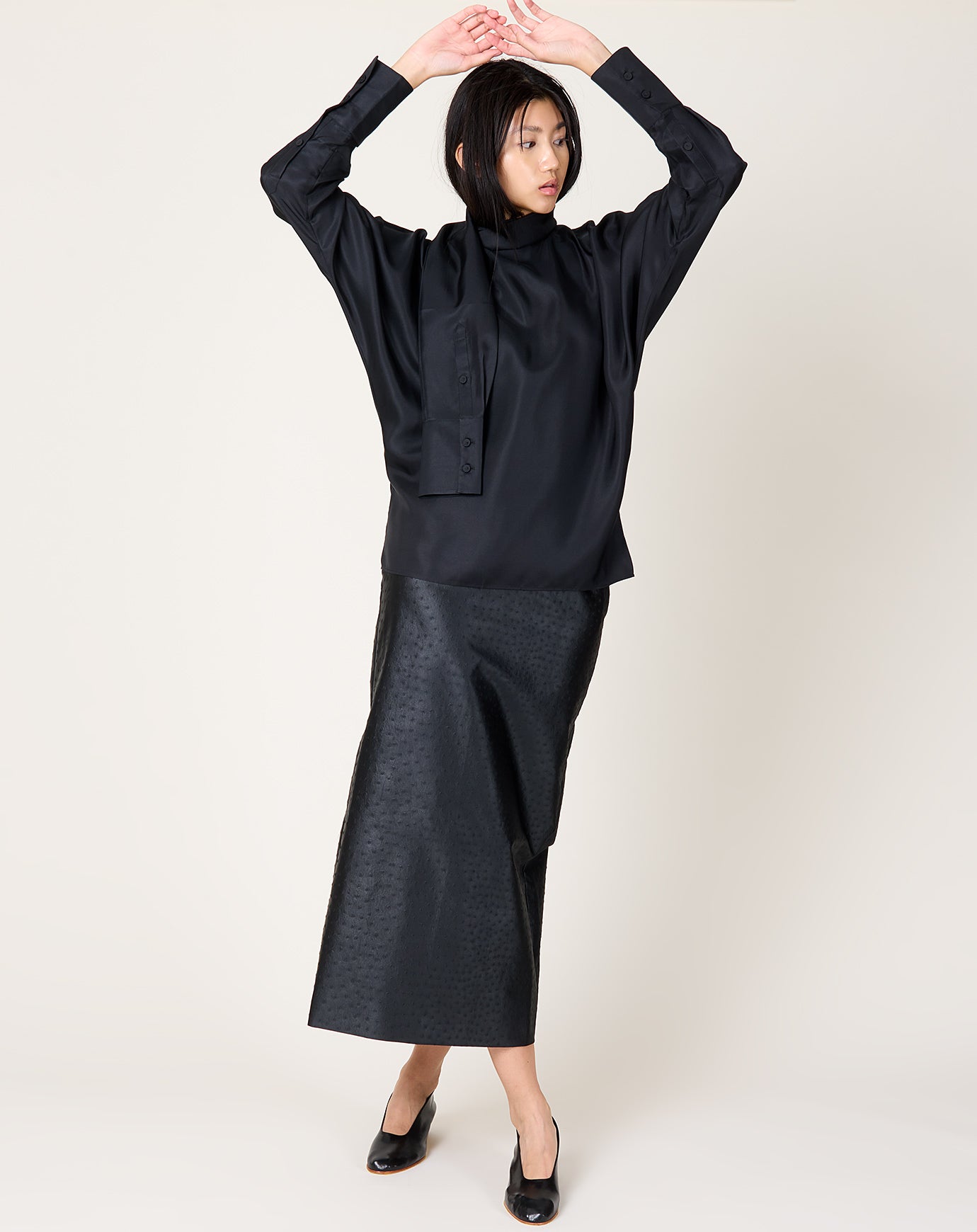 Róhe Foulard Silk Top in Black