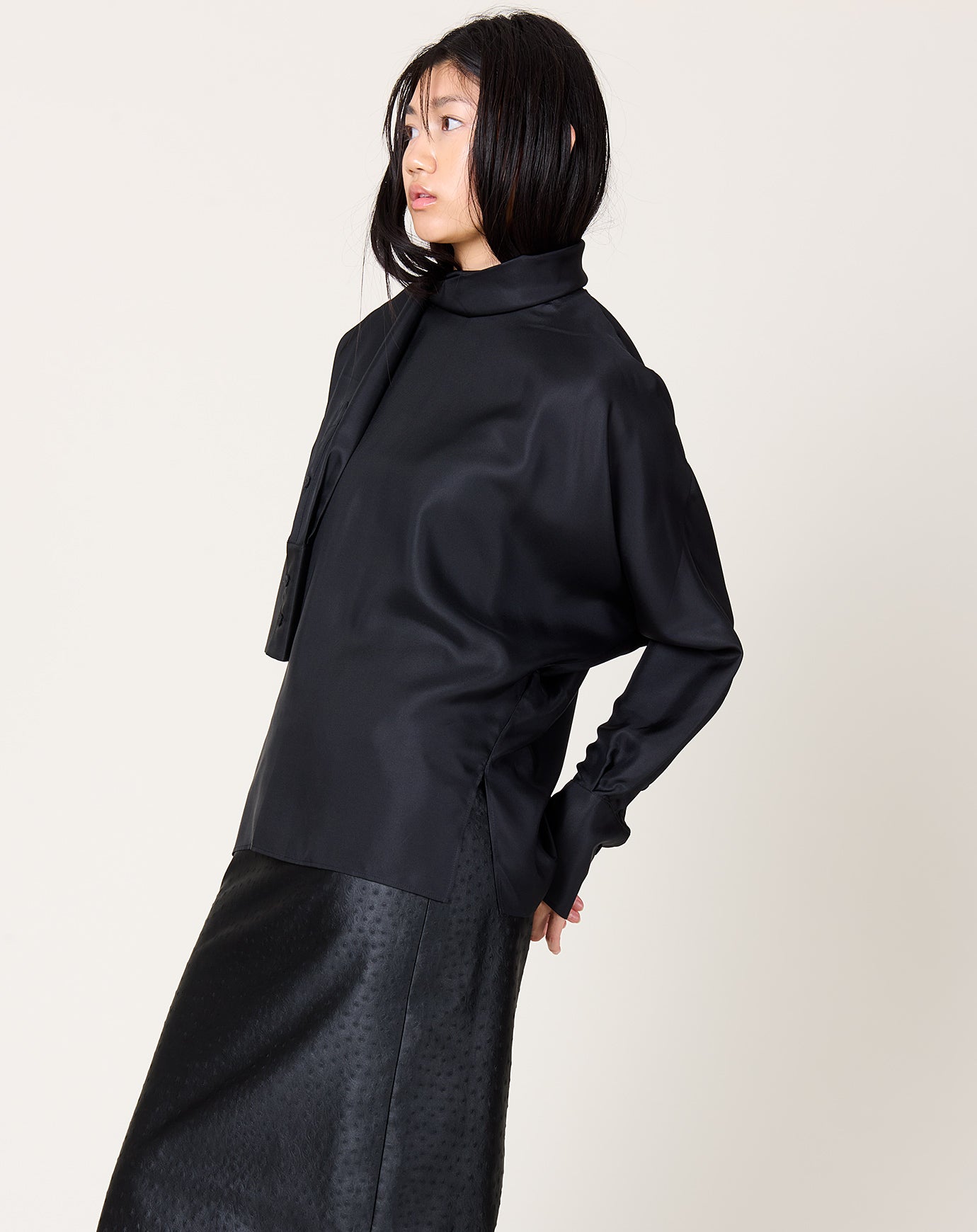 Róhe Foulard Silk Top in Black