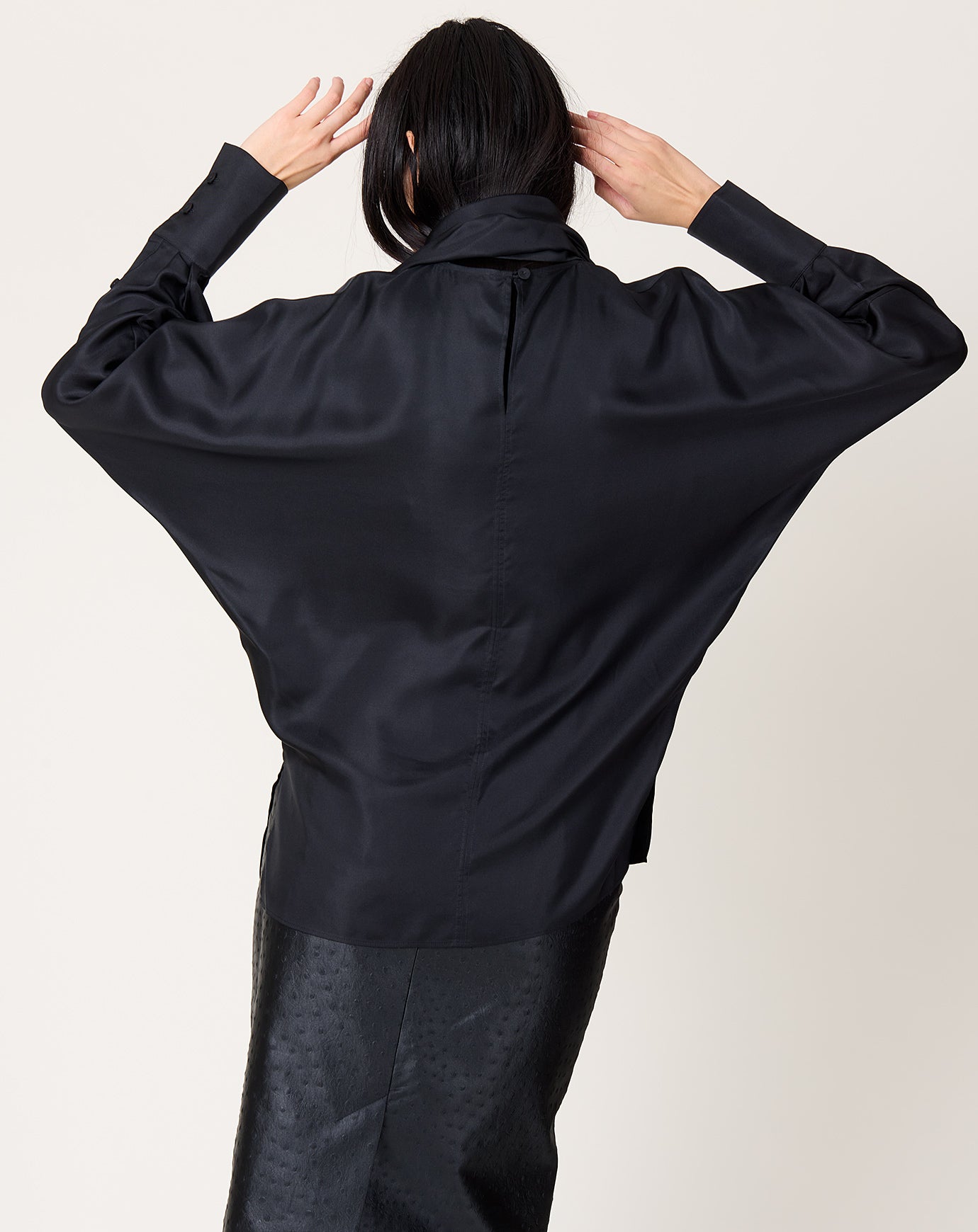 Róhe Foulard Silk Top in Black