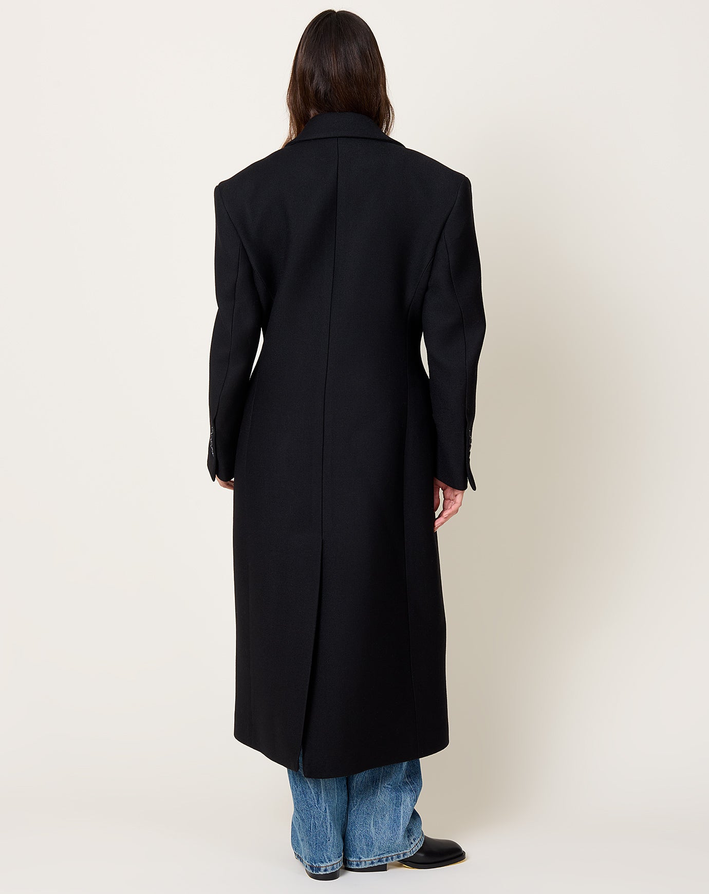Róhe Hourglass Wool Coat in Black
