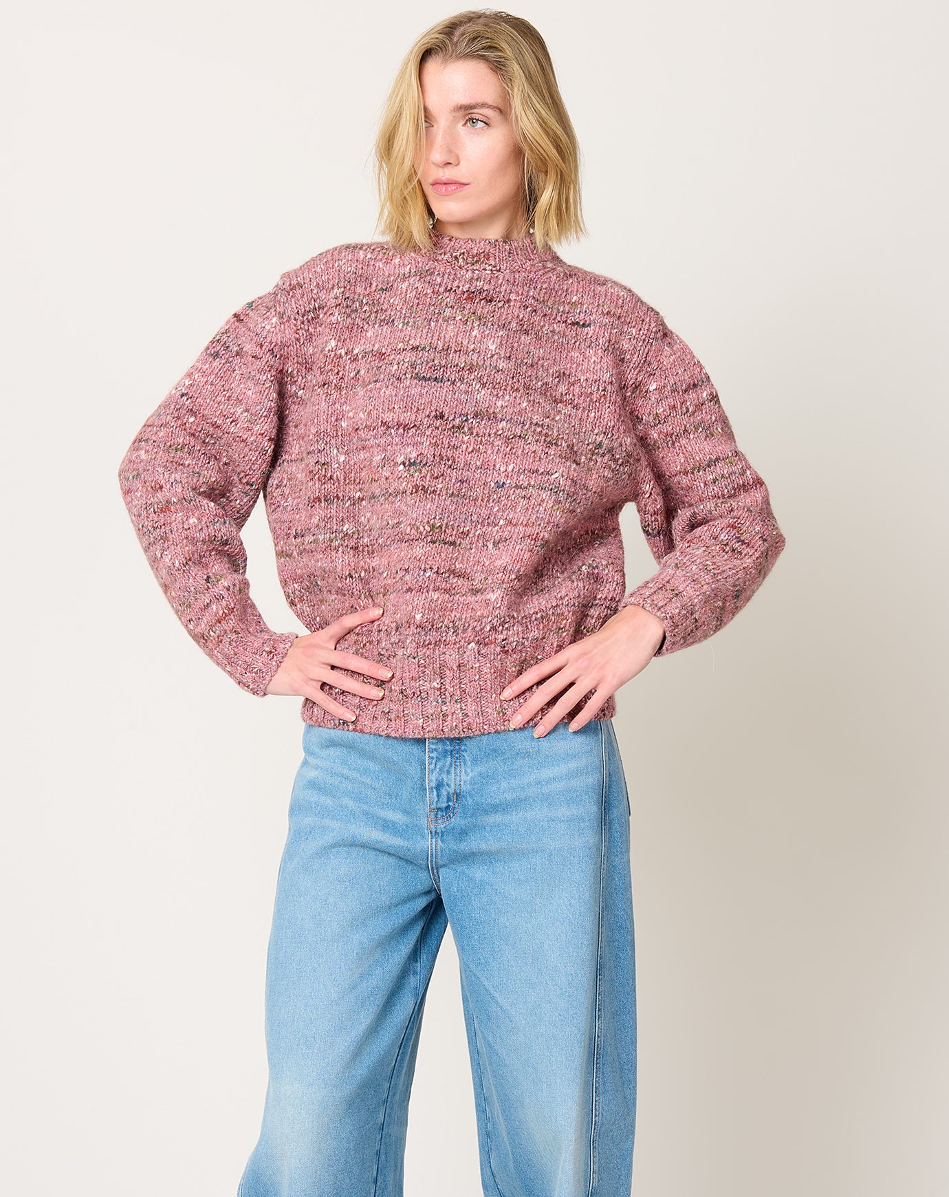 Róhe Melange Crewneck Jumper in Framboise