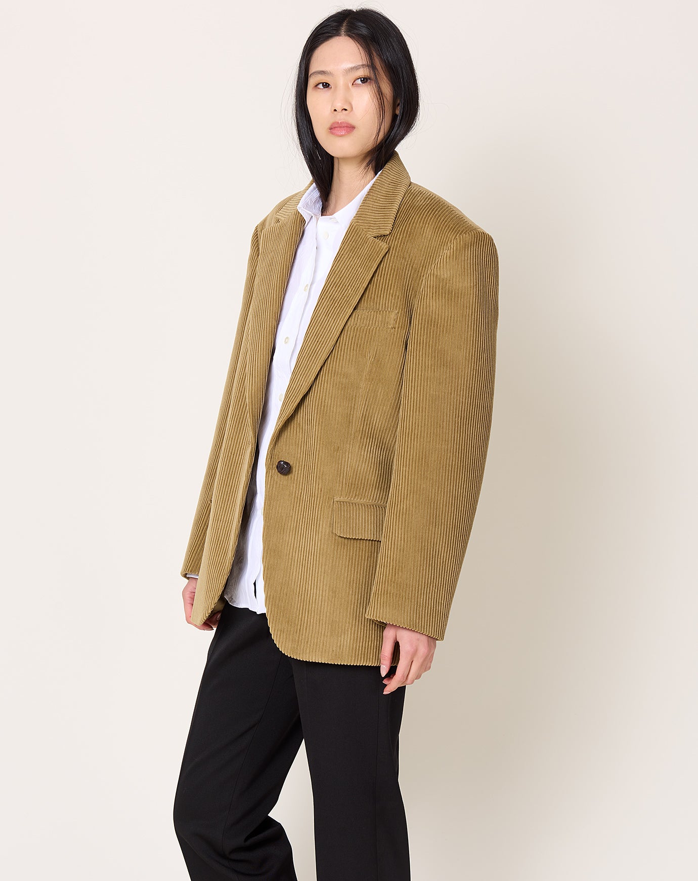 Róhe Oversized Corduroy Blazer in Beige