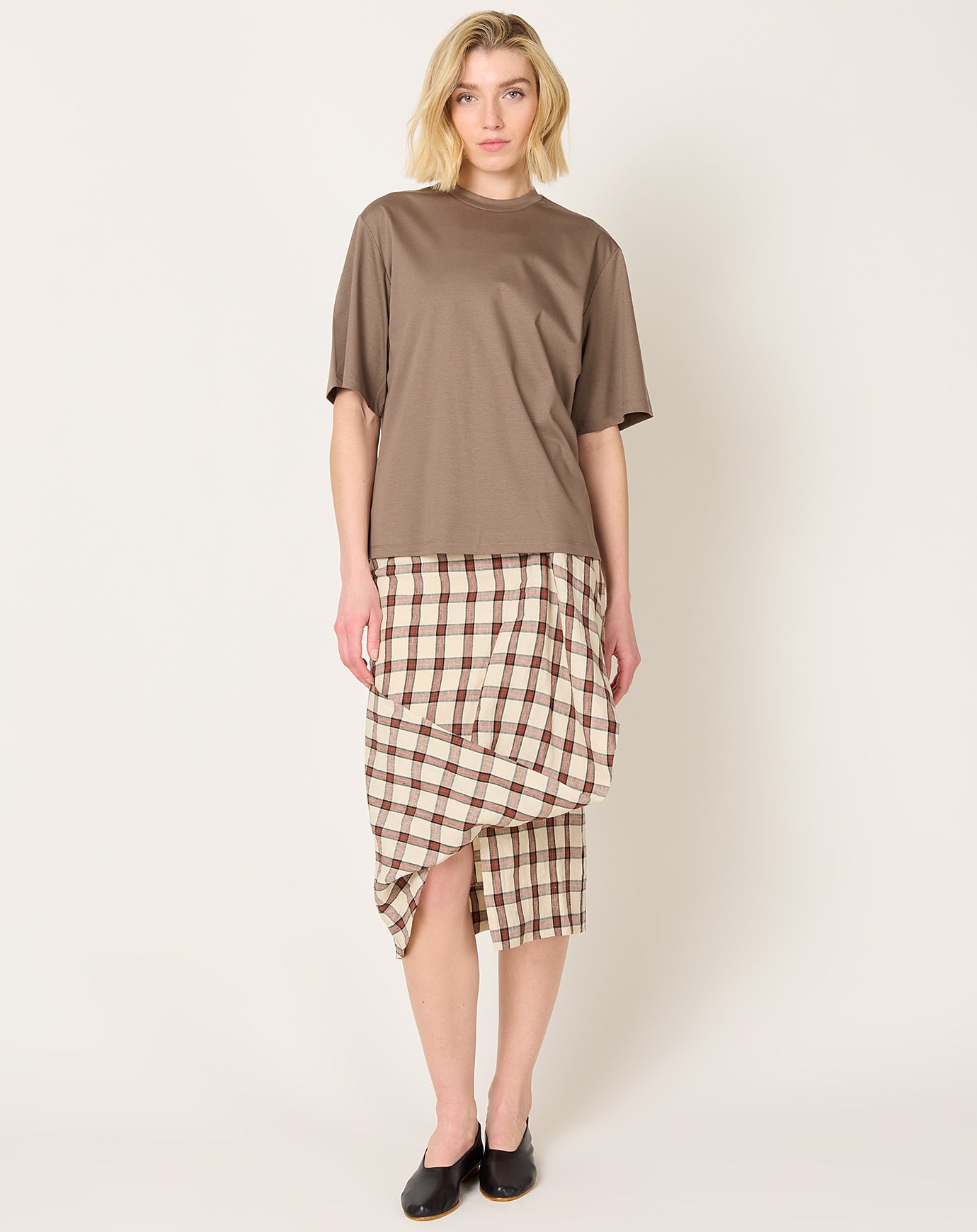 Róhe Oversized Cotton Silk T-Shirt in Taupe