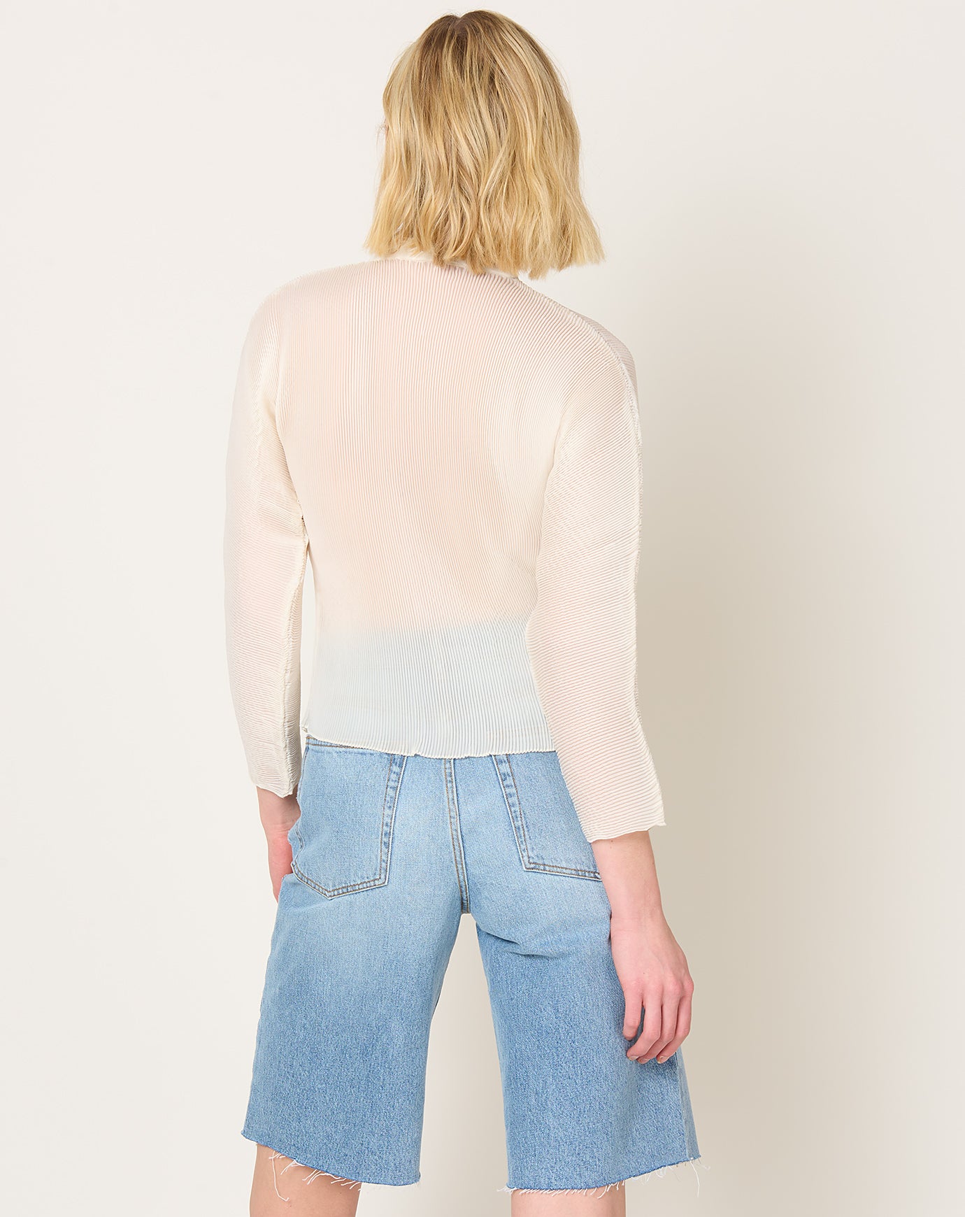 Róhe Plissé Cardigan in Cream