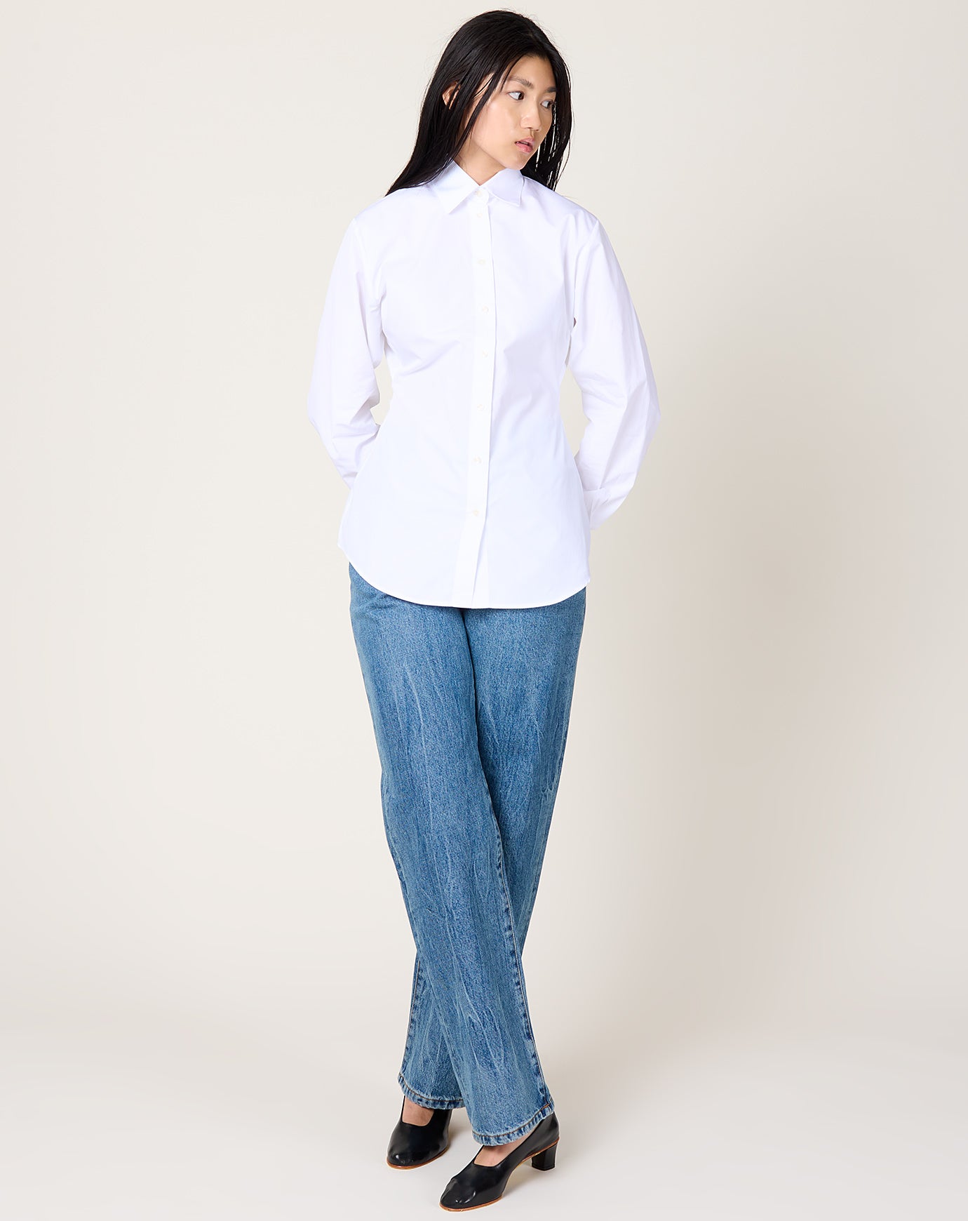 Róhe Poplin Shaped Shirt in Optic White