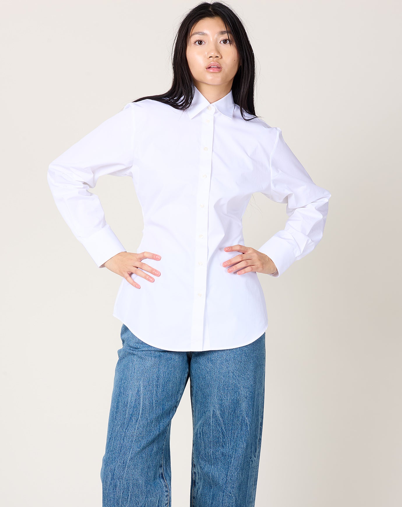 Róhe Poplin Shaped Shirt in Optic White