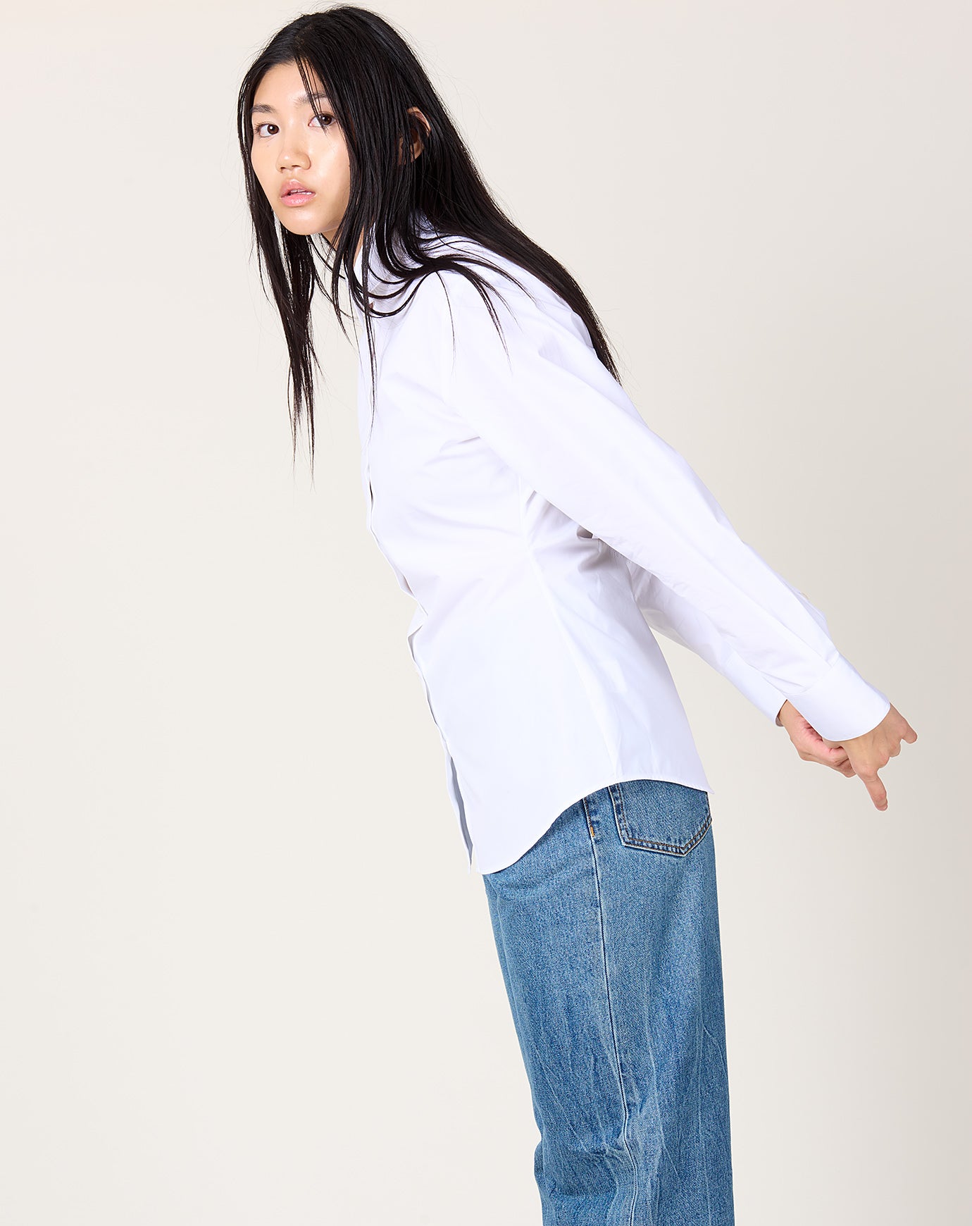 Róhe Poplin Shaped Shirt in Optic White